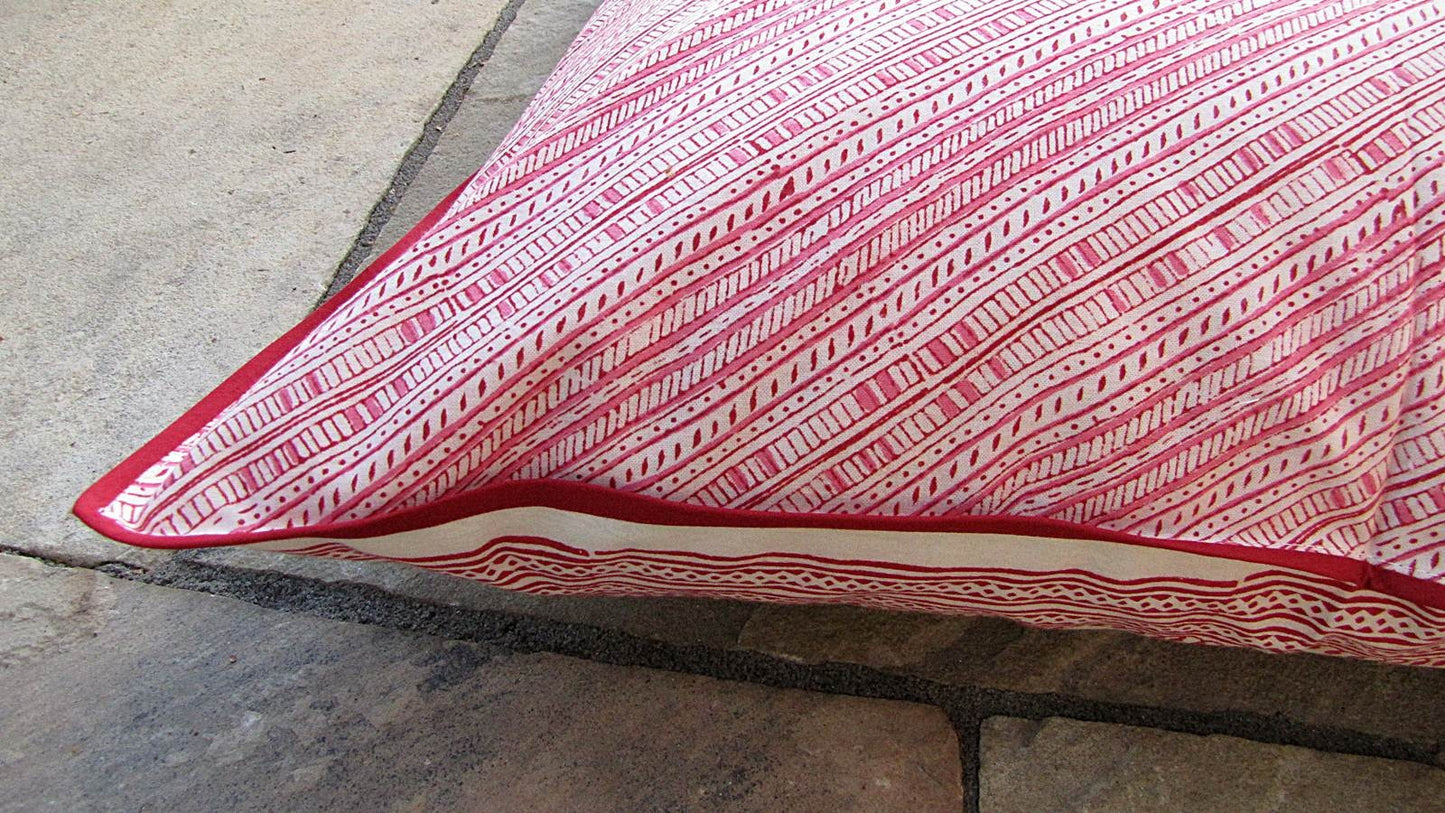 Kissenhülle Blockprint Pink Ornamental/Graphic 60x60