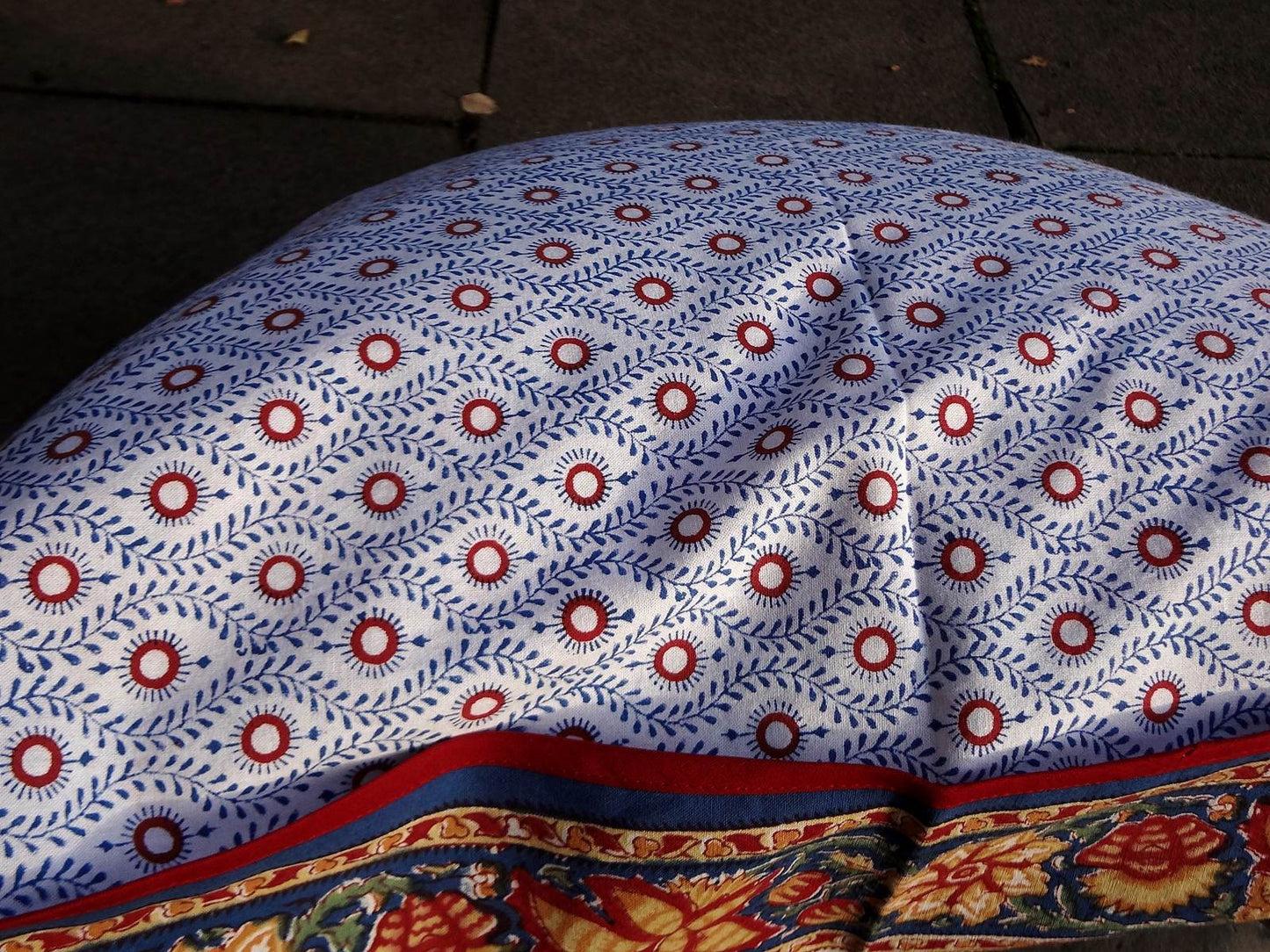 Kissenhülle Blockprint Blue Floral/Ornamental 60x60