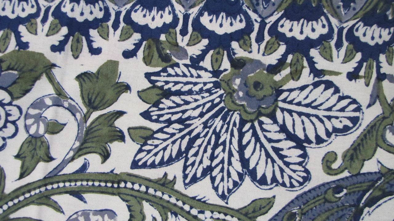 Kissenhülle Blockprint Peacock 40x40