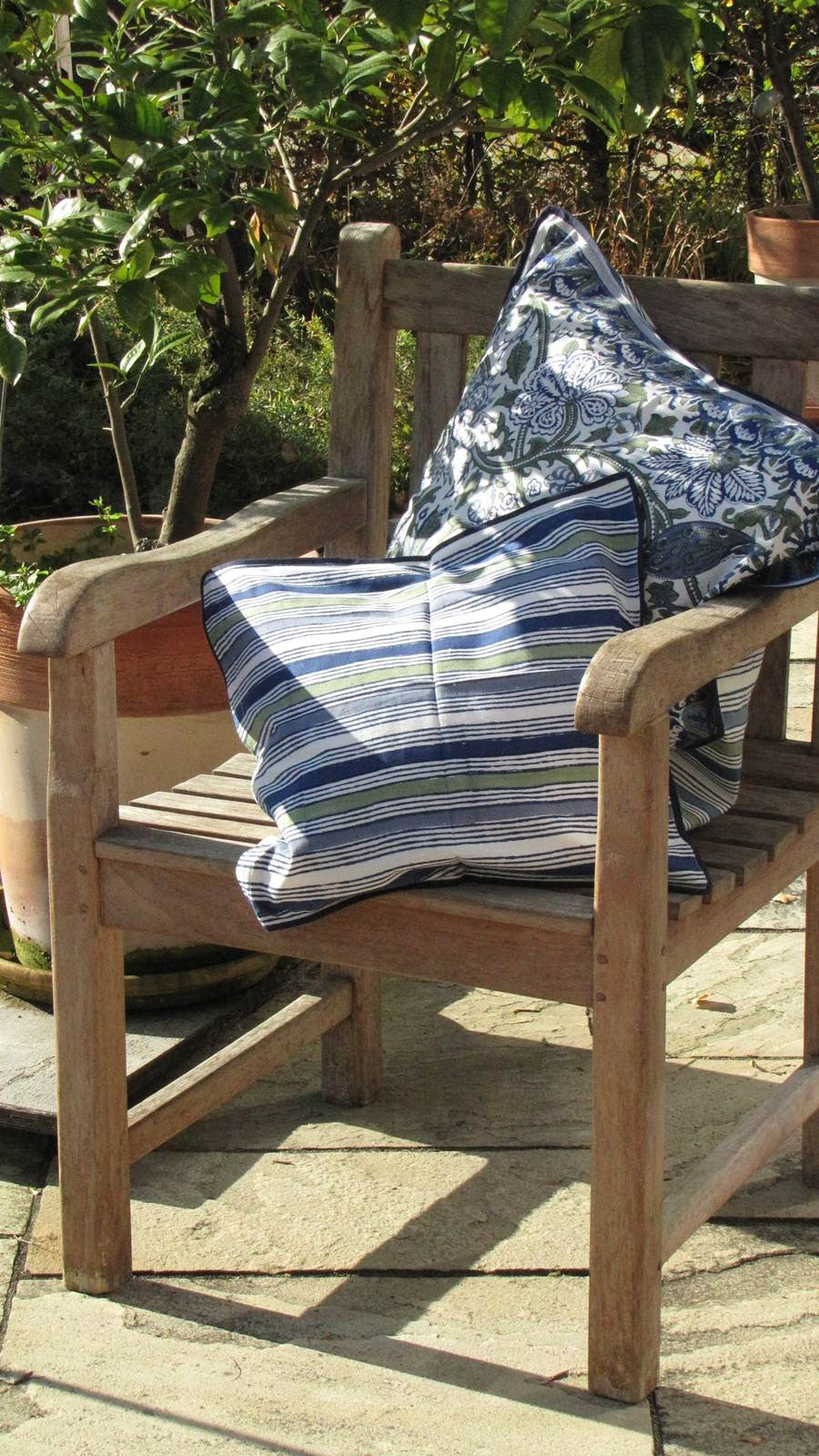 Kissenhülle Blockprint Peacock 60x60