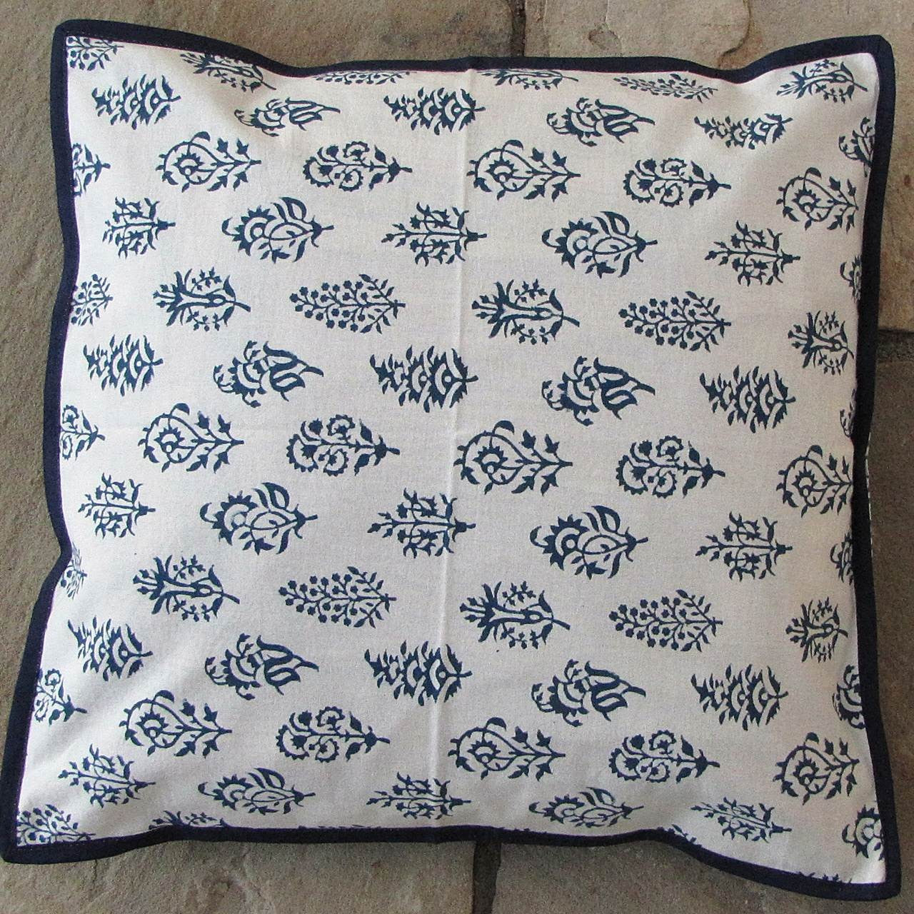 Kissenhülle Blockprint Blue Ornamental 40x40