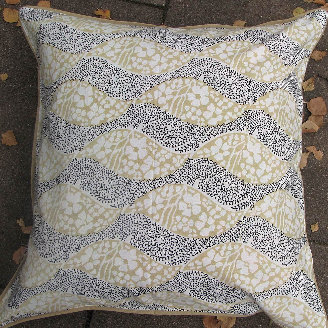 Kissenhülle Blockprint Beige/Black Ethnic/Ornamental 60x60