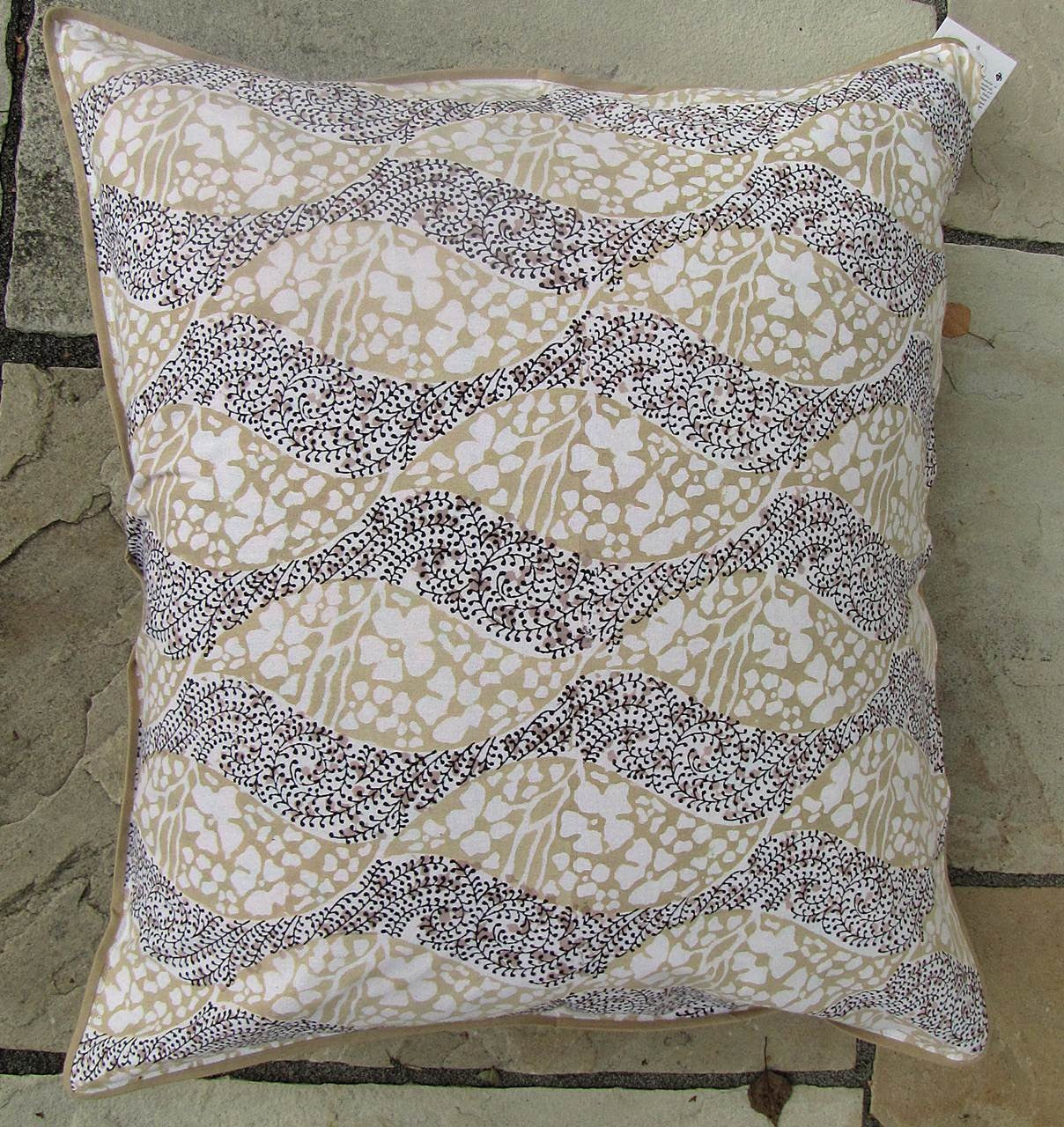 Kissenhülle Blockprint Beige/Black Graphic/Ornamental 60x60