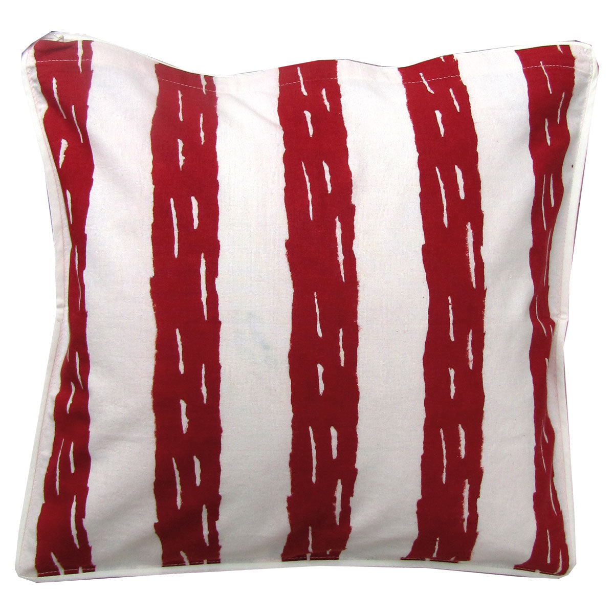Kissenhülle Blockprint Black/Red Ethnic/Stripe 40x40