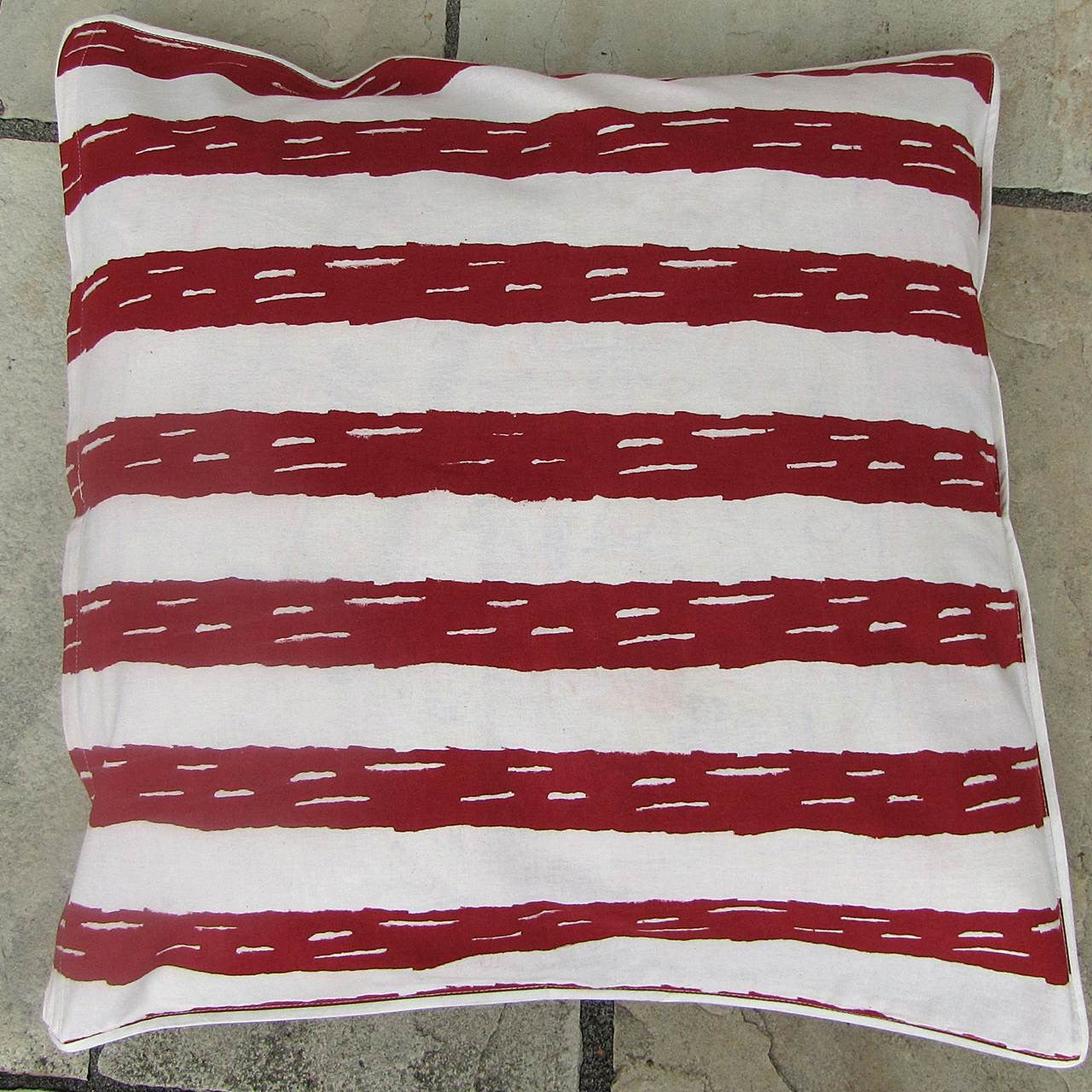 Kissenhülle Blockprint Black/Red Ethnic/Stripe 60x60