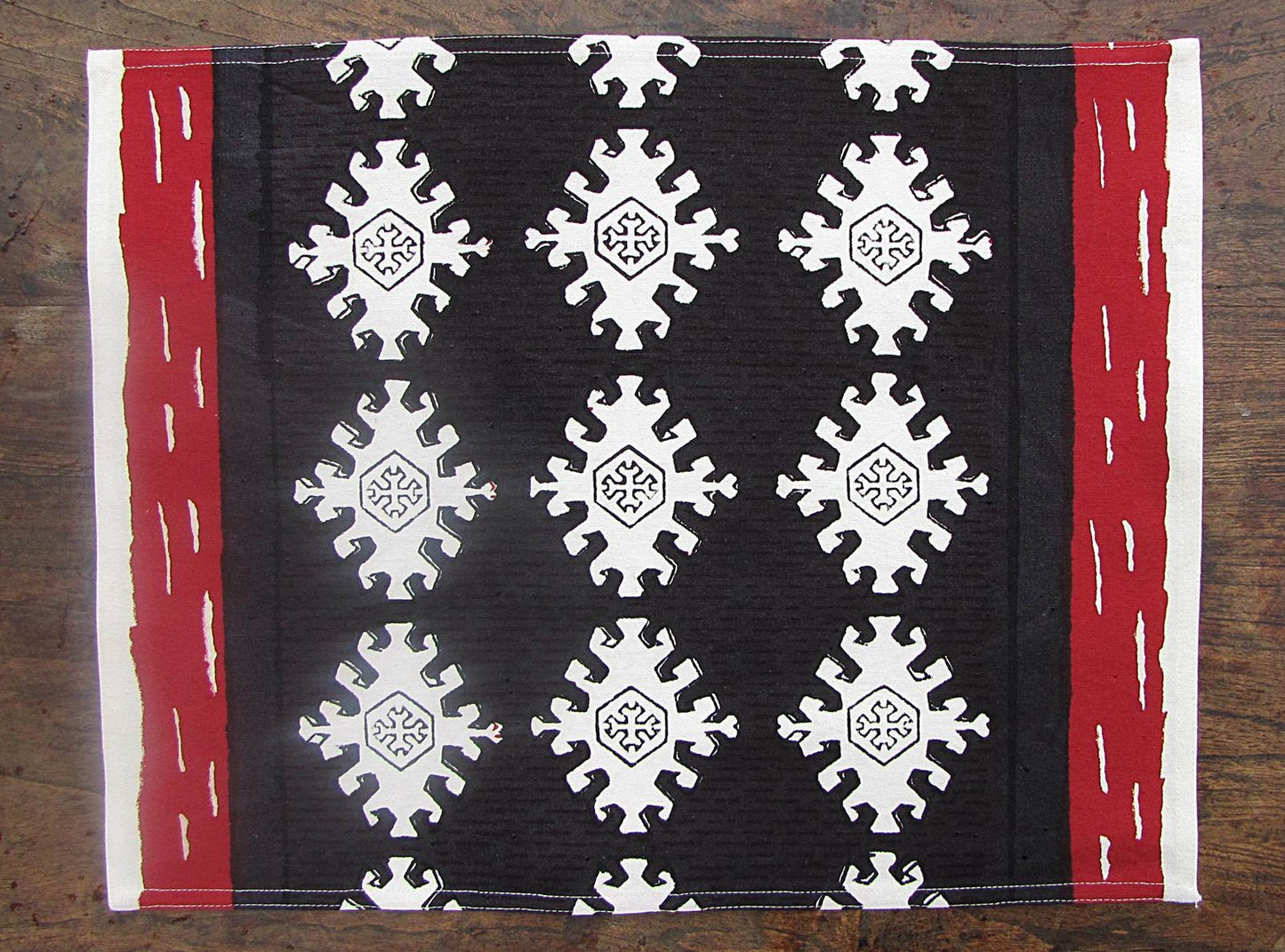 Platzsets (6 Stck.) Blockprint Black/Red Ethnic 35x45