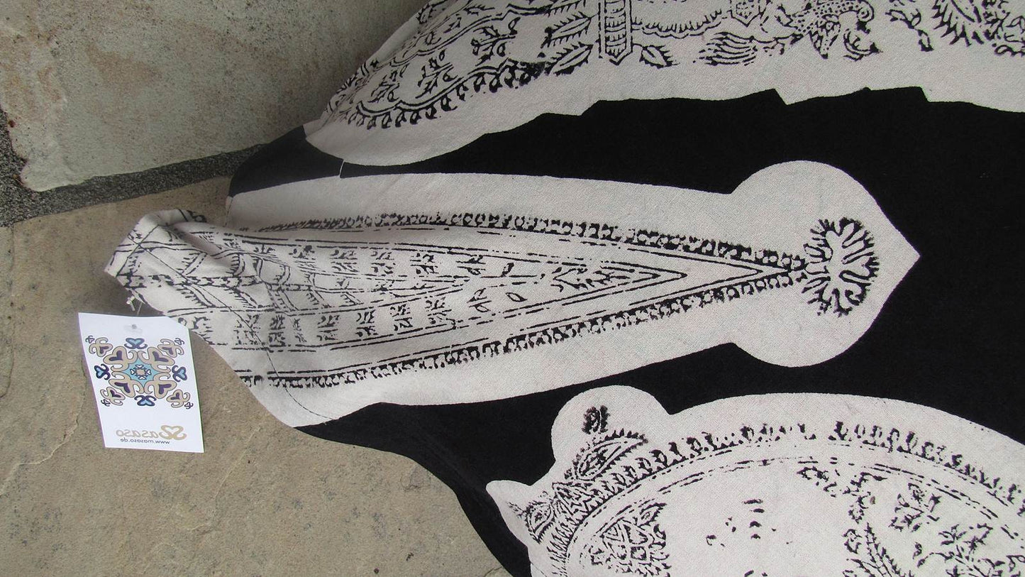 Kissenhülle Blockprint Black/Red Ornamental 60x60