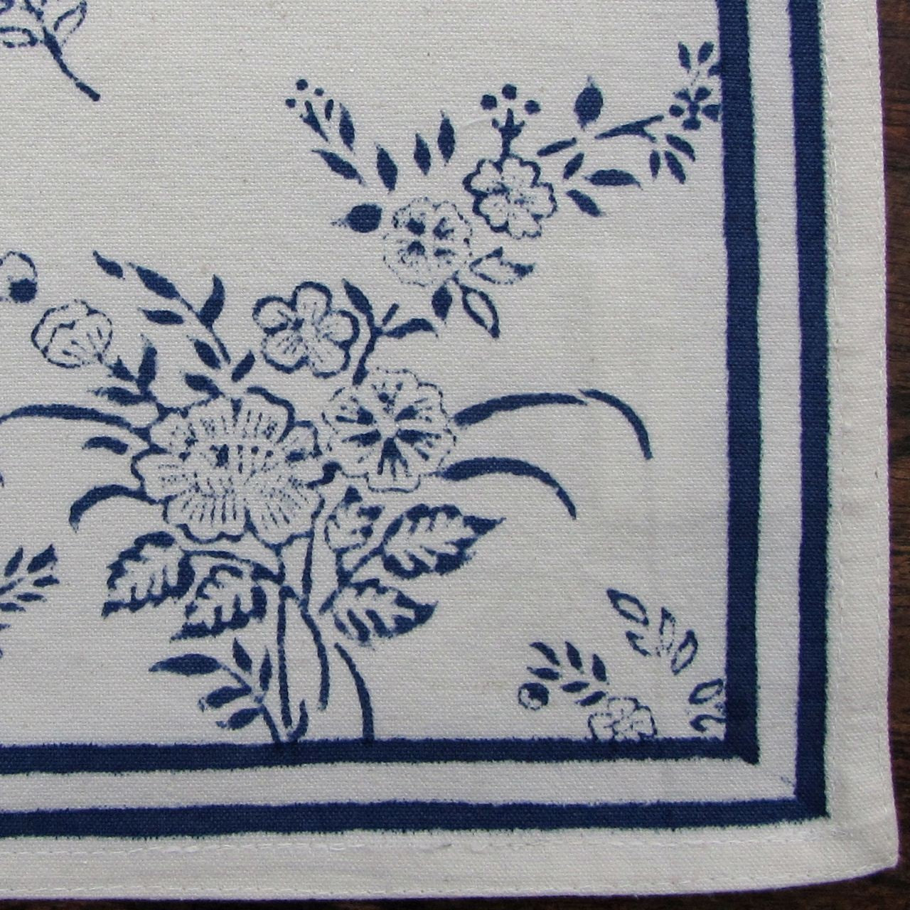 Platzsets (6 Stck.) Blockprint Blue White Floral 35x45