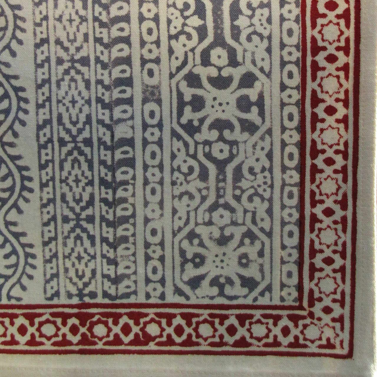 Tischläufer Blockprint Red/Tealblue Ornamental 35x180