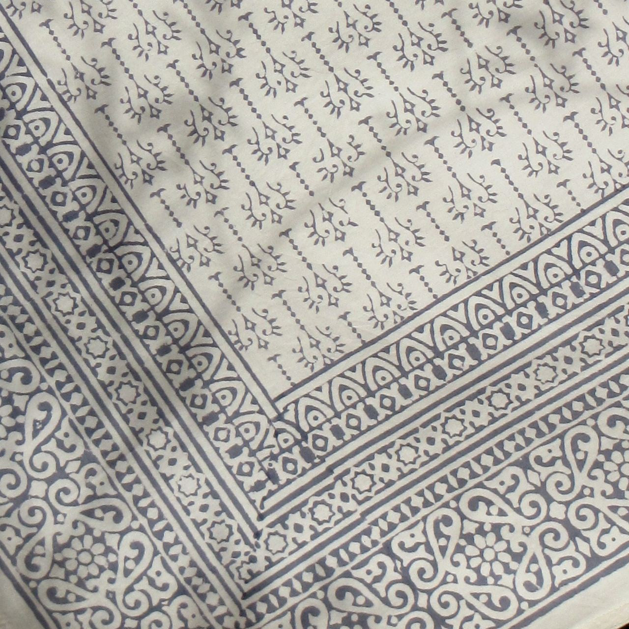 Tischdecke Blockprint Tealblue Ornamental ca. 140x220 cm