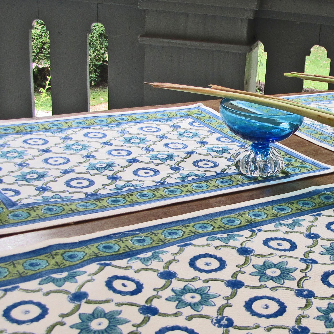 Platzsets (6 Stck.) Blockprint Schlossgarten 35x45