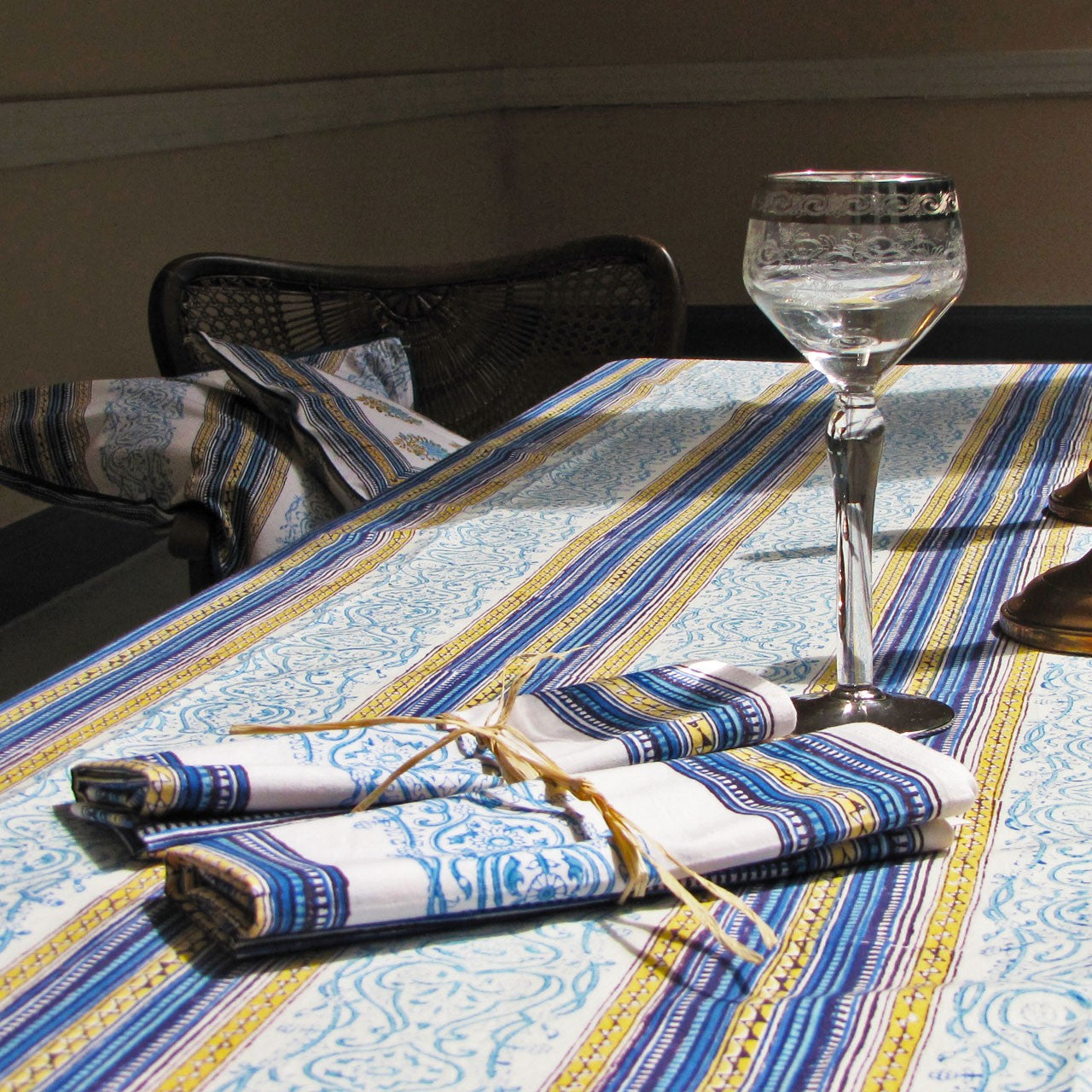 Servietten (6 Stck.) Blockprint Blue Dreams 45x45