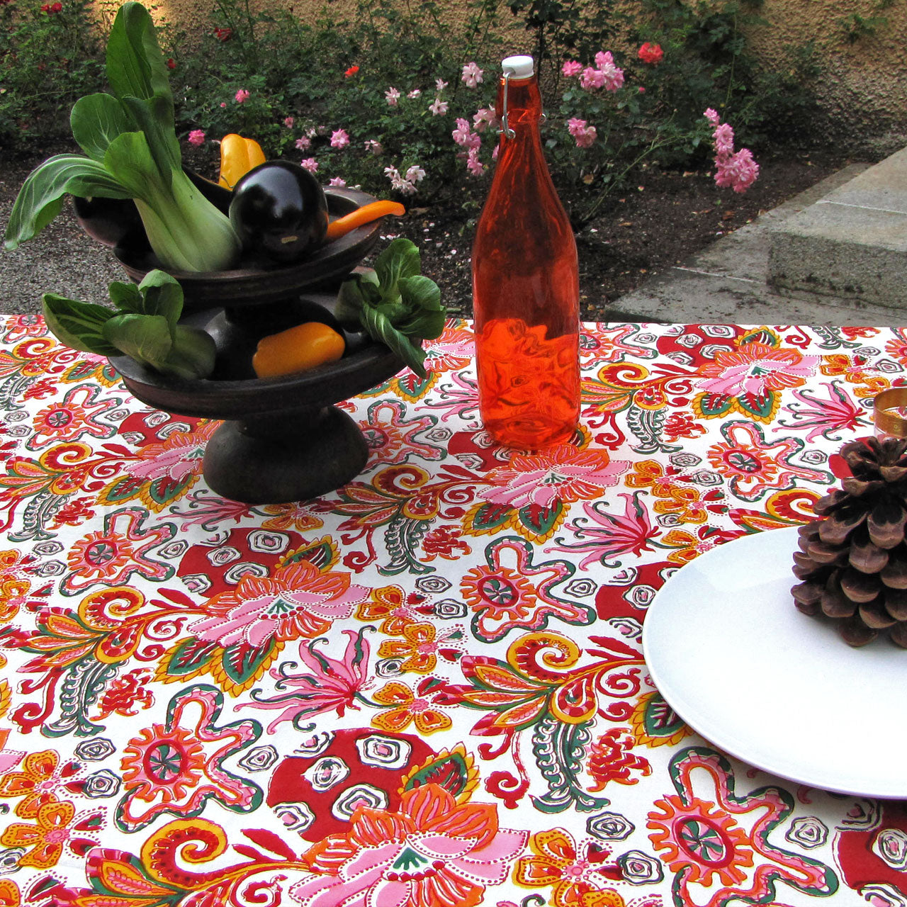 Tischdecke Blockprint Colourfull ca. 140x220