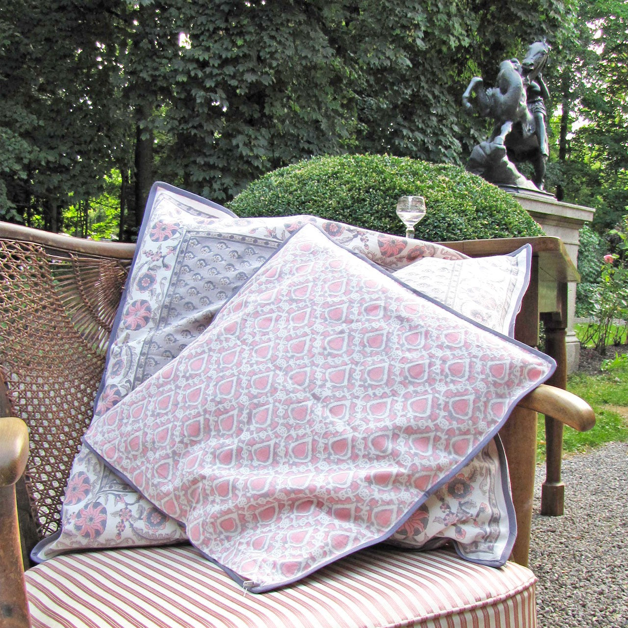 Kissenhülle Blockprint Dornroeschen 40x40