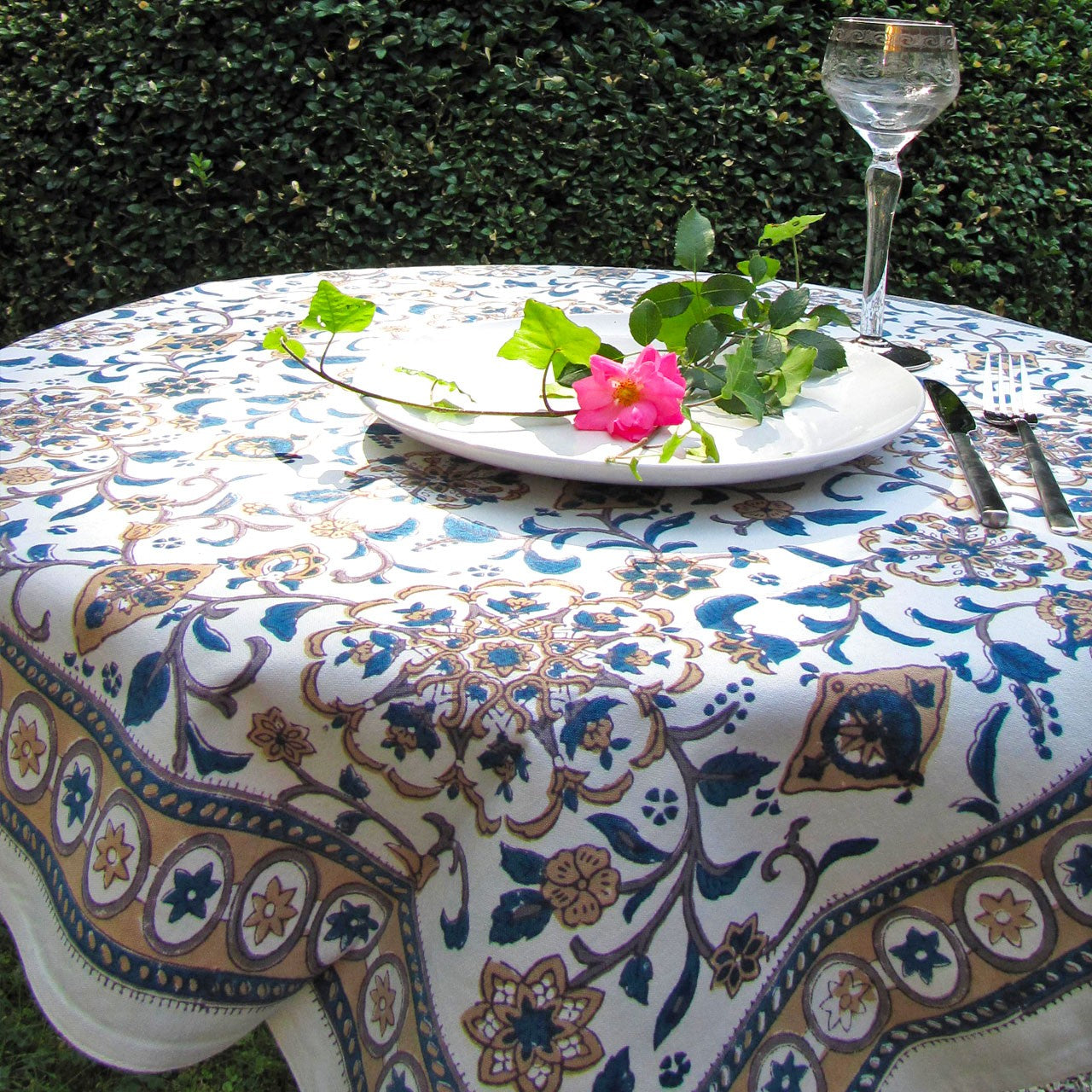 Tischdecke Blockprint Palace 90x90