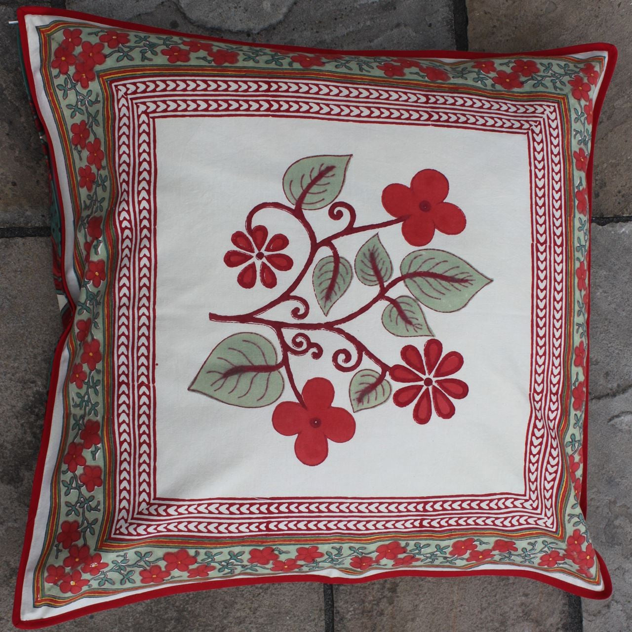 Kissenhülle Blockprint Puszta 60x60