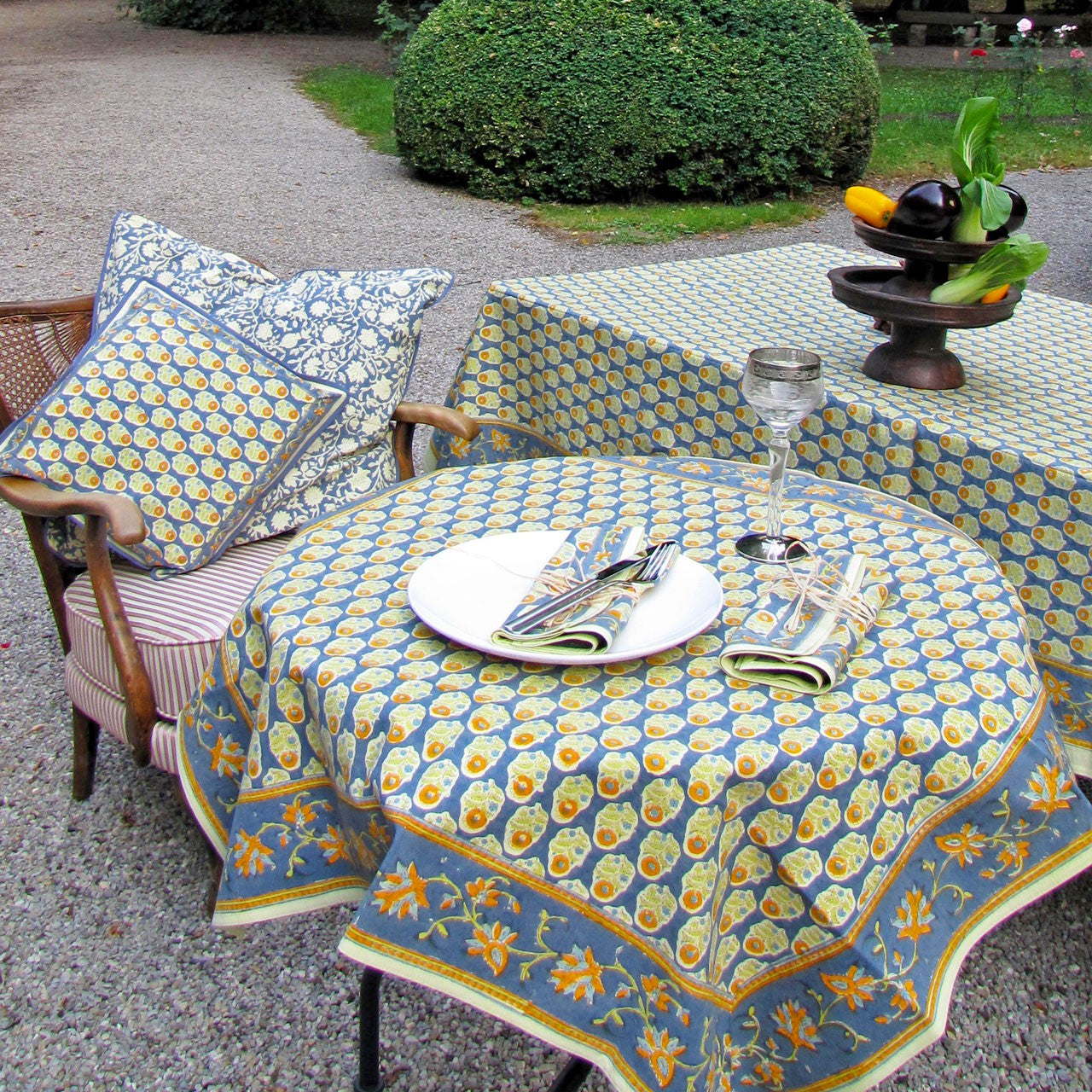 Tischdecke Blockprint Sophisticated 90x90