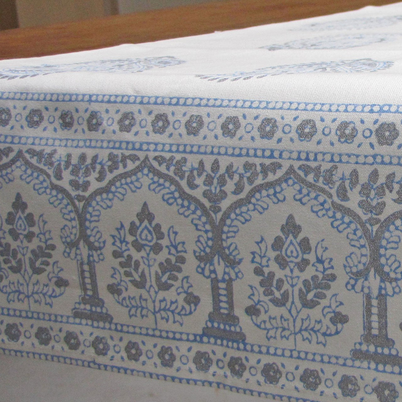 Tischläufer Blockprint Silver Snow 35x180