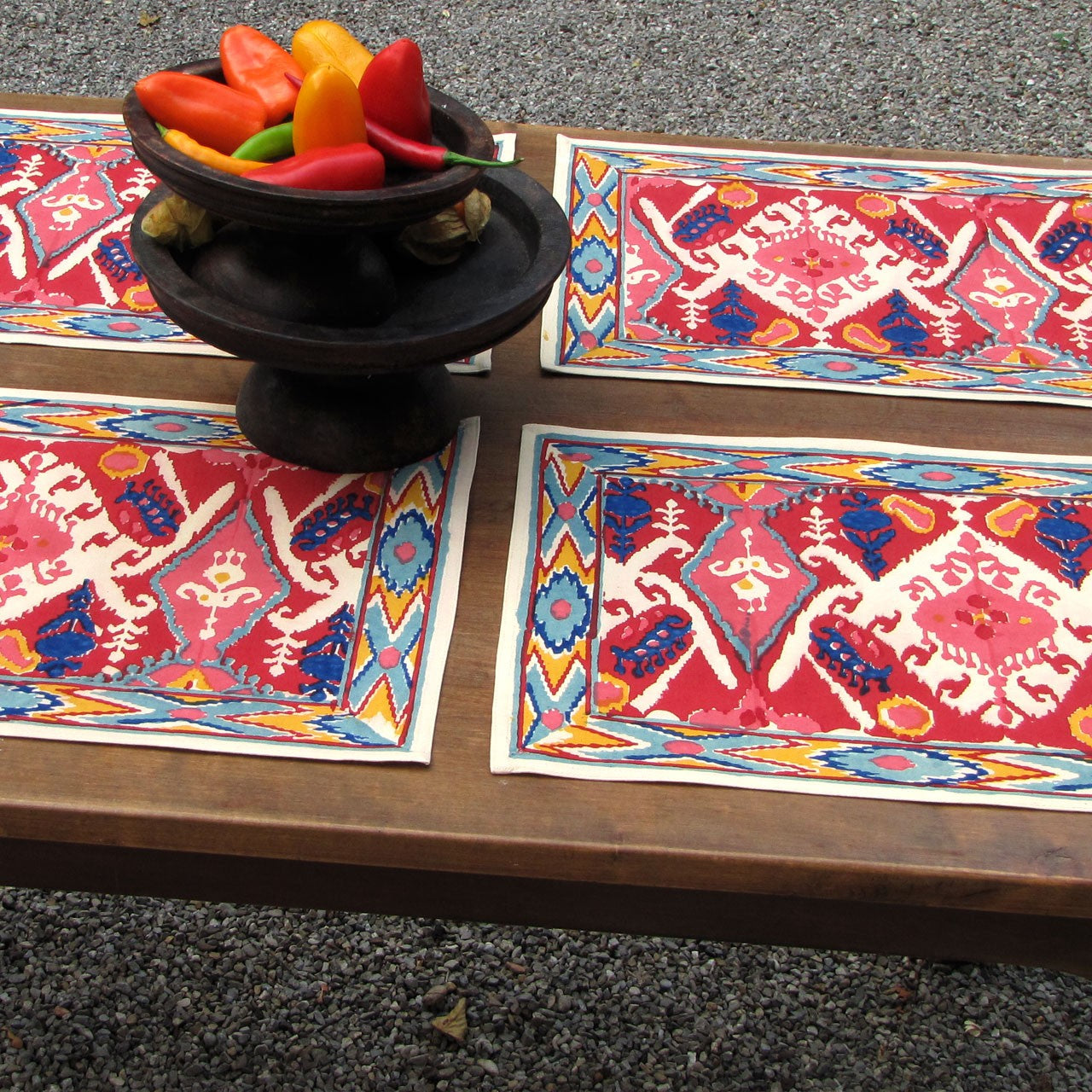 Platzsets (4 Stck.) Blockprint Etnic Red 35x45
