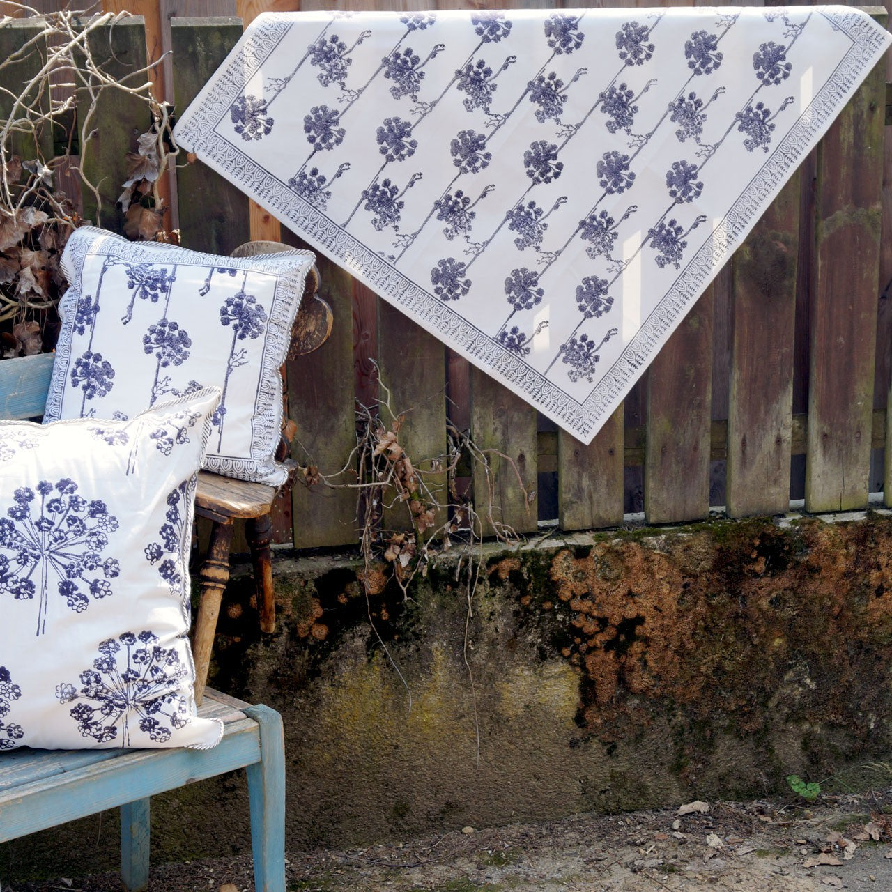 Tischdecke Blockprint Simply Herb II 90x90