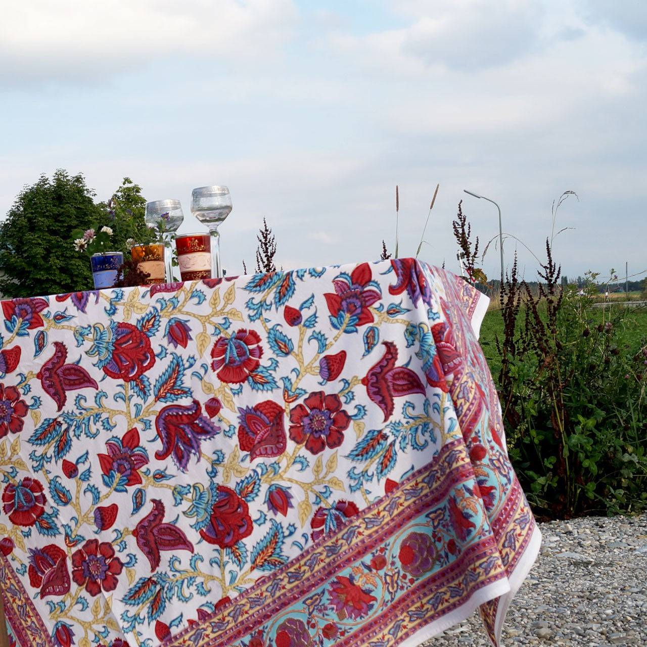 Tischdecke Blockprint Dolce Vita ca. 140x220