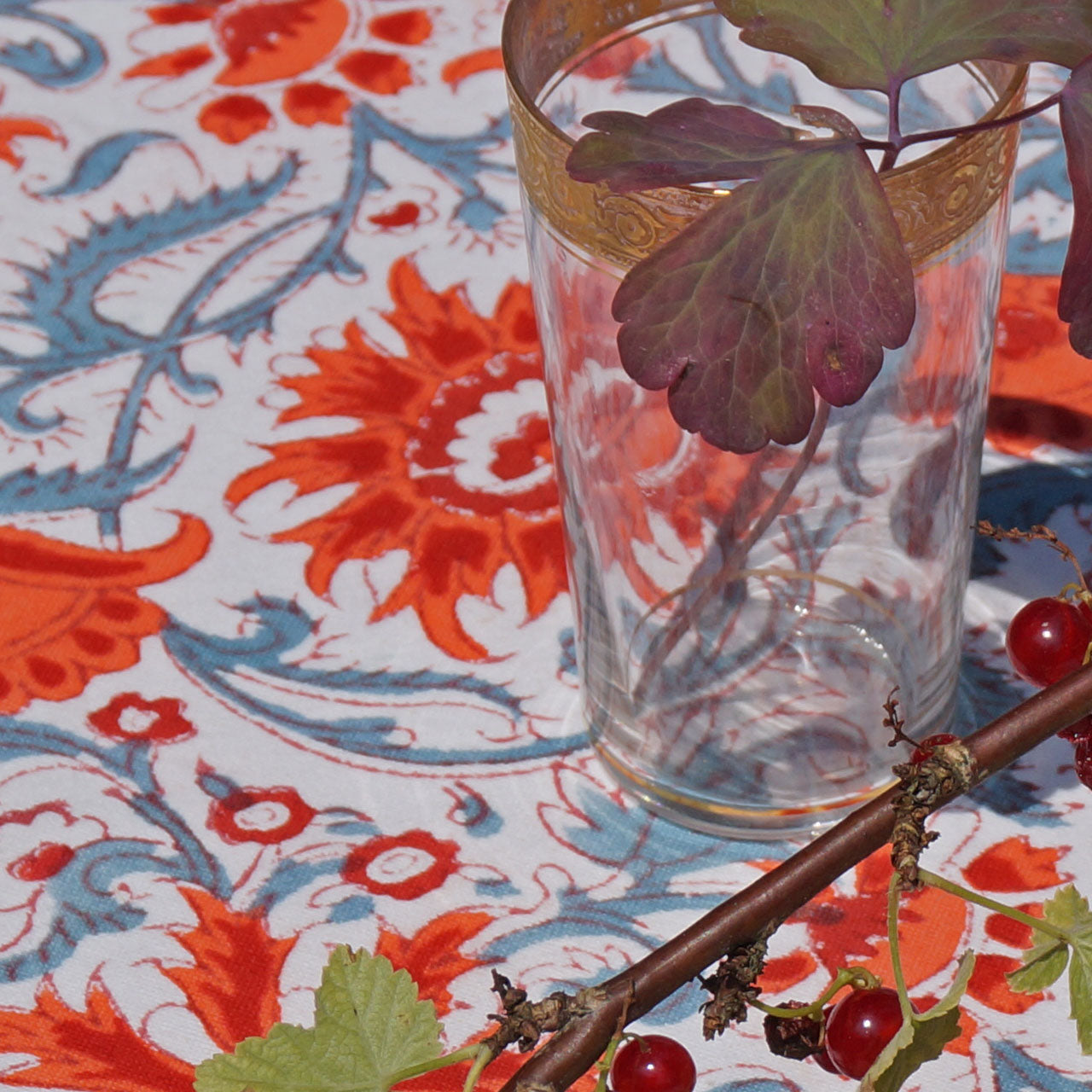 Tischläufer Blockprint Indian Summer 45x150