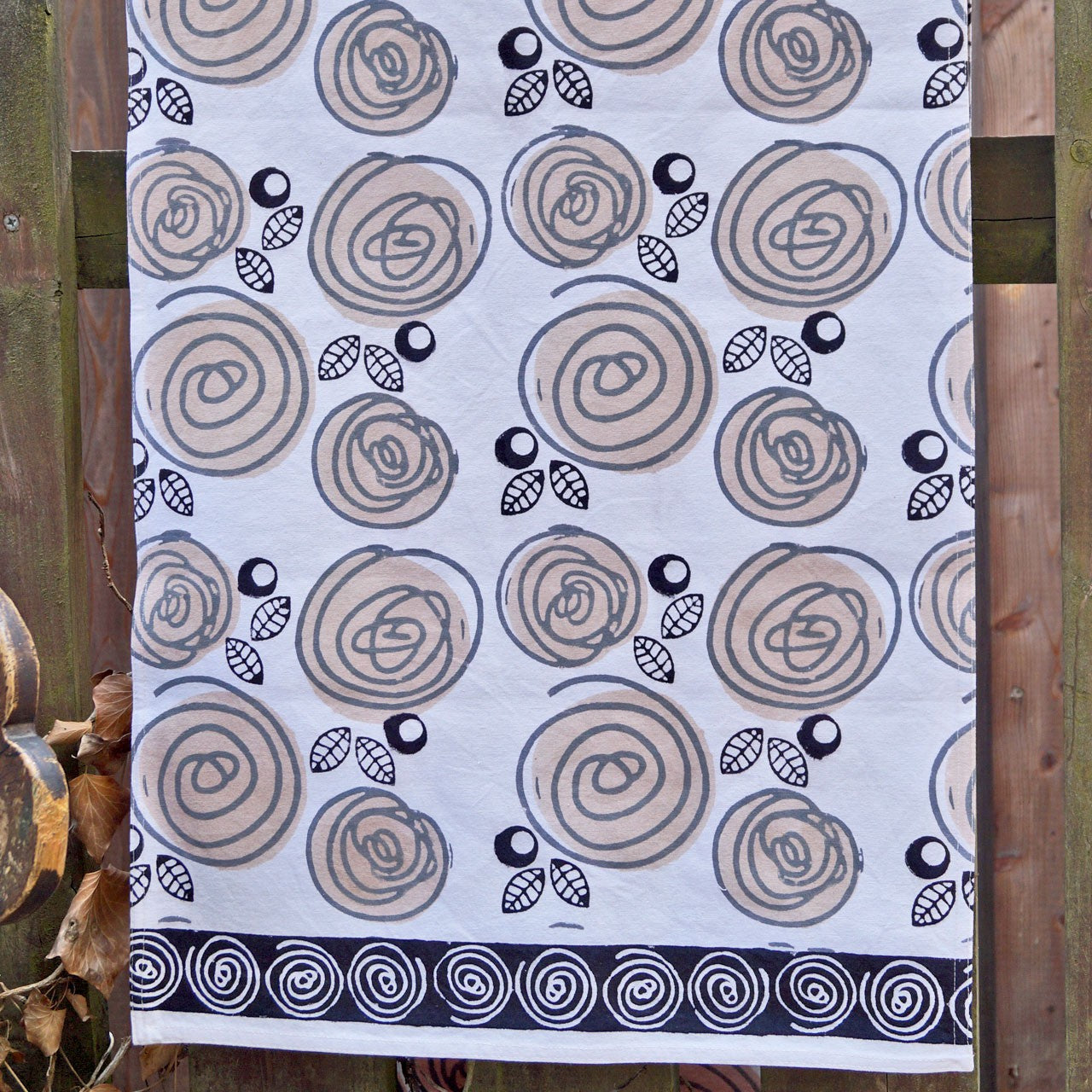 Tischläufer Blockprint Abstract Flower 35x180