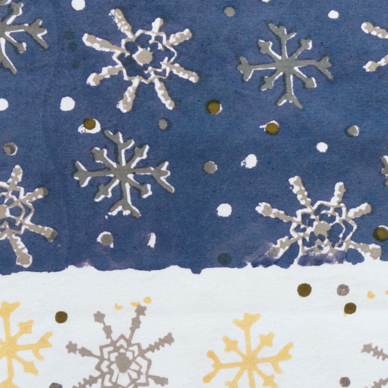 Tischläufer Blockprint Snowflake 35x180