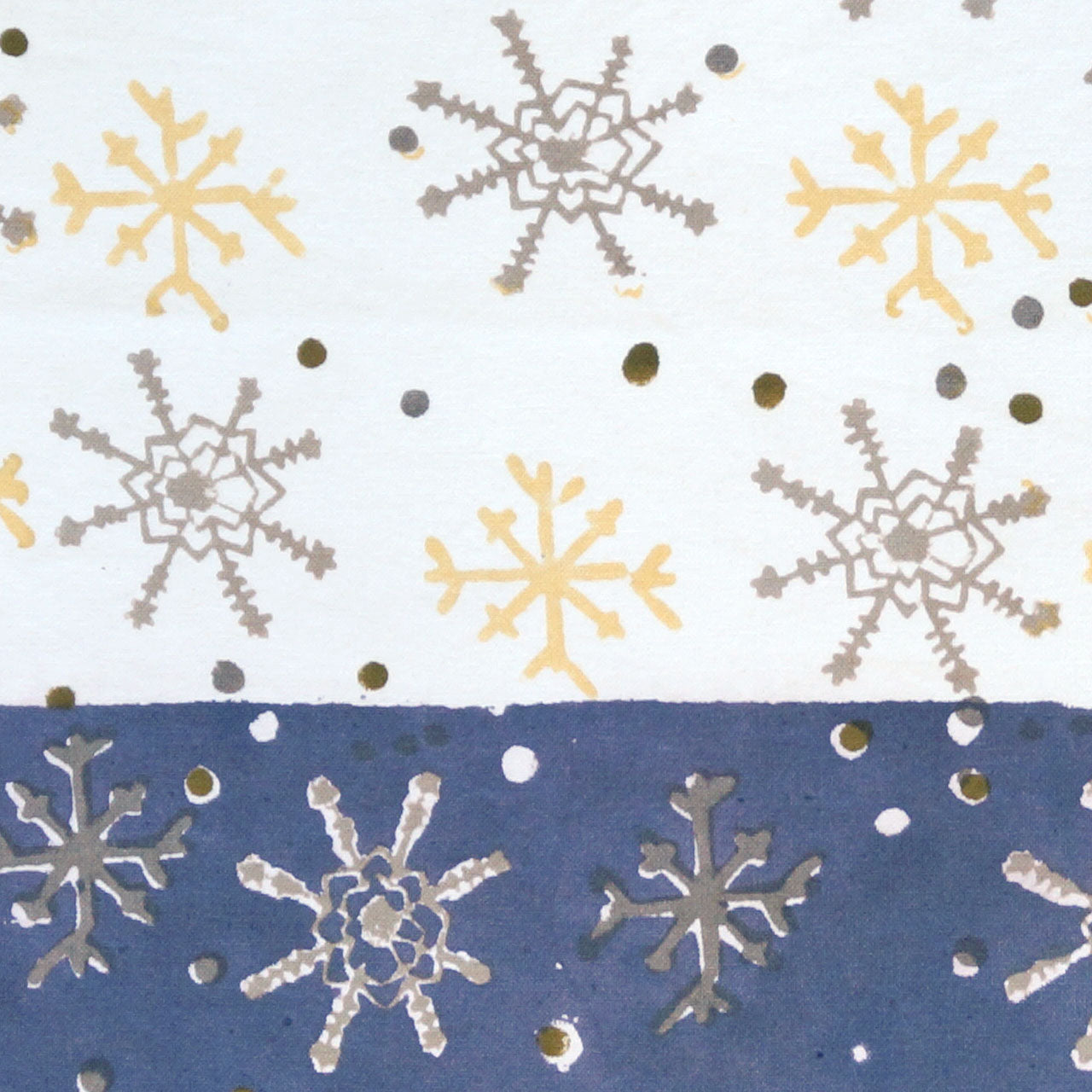 Tischläufer Blockprint Snowflake 45x150