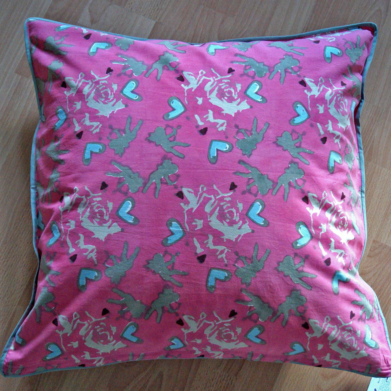 Kissenhülle Blockprint Cupidon pink 60x60