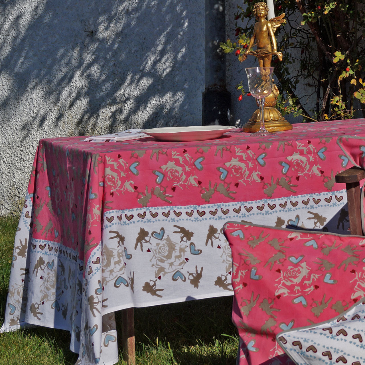 Tischdecke Blockprint Cupidon ca. 140x220