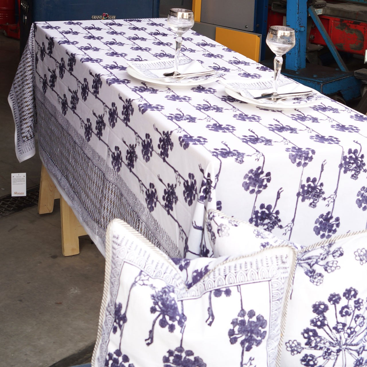 Tischdecke Blockprint Simply Herb ca.140x220