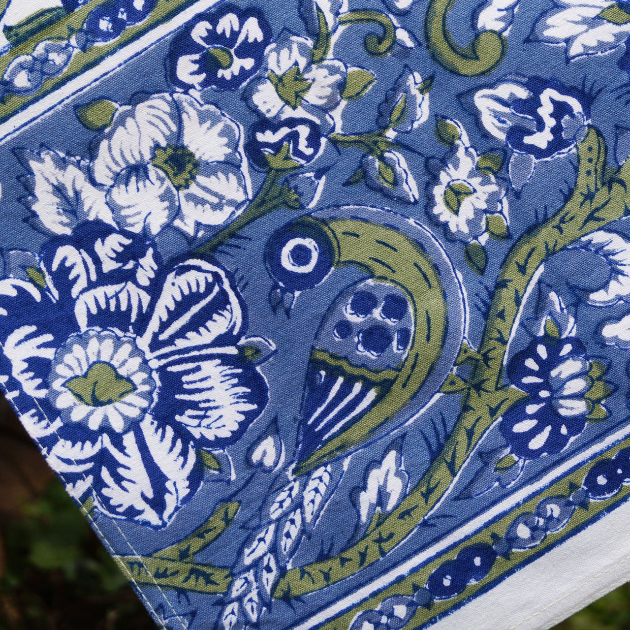 Tischläufer Blockprint Peacock 35x180