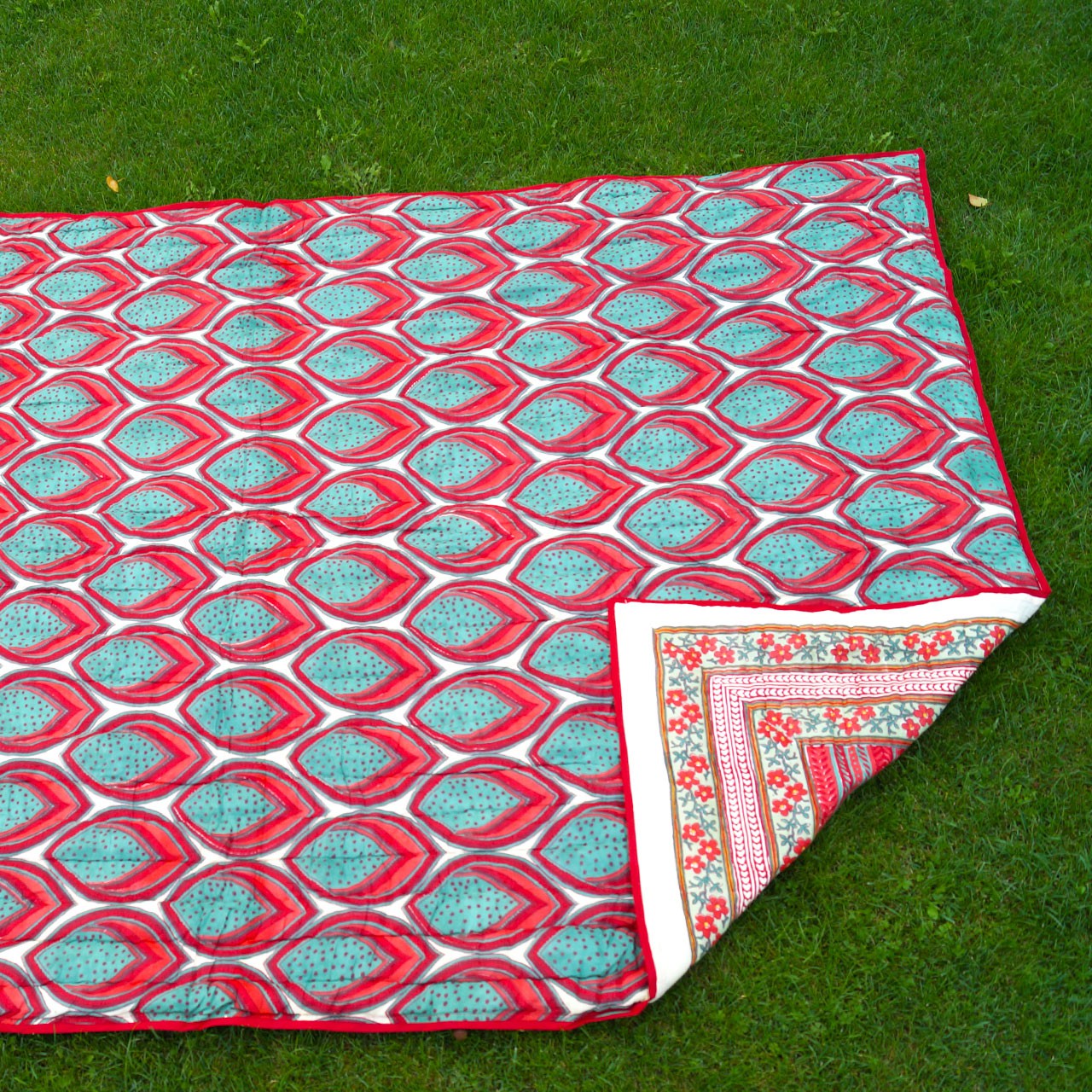 Steppdecke Blockprint Puszta 225x270 cm