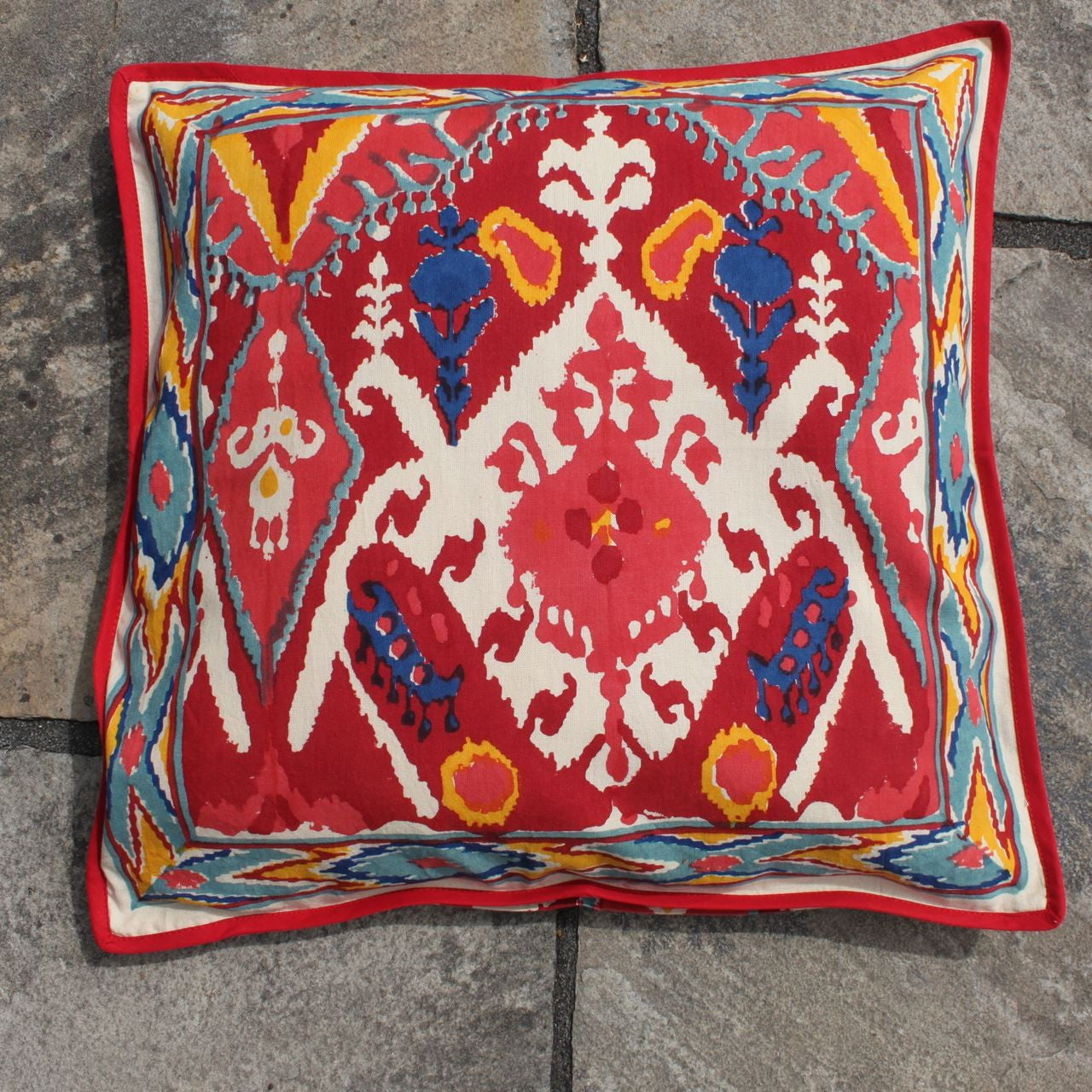 Kissenhülle Blockprint Etnic Red II 40x40