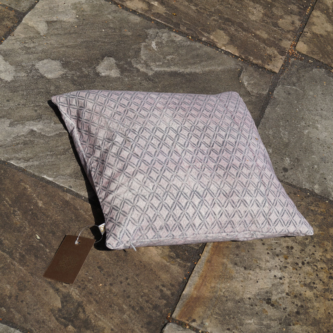 Kissenhülle Blockprint Velvet Grid 40x40