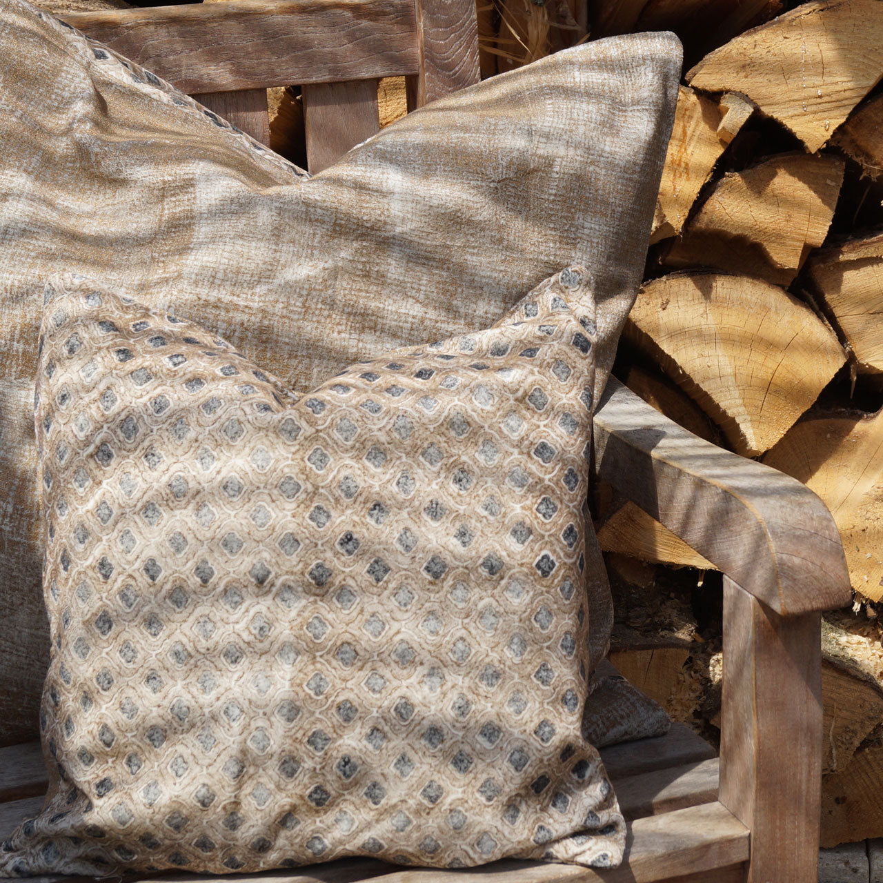 Kissenhülle Blockprint Velvet Royal 40x40