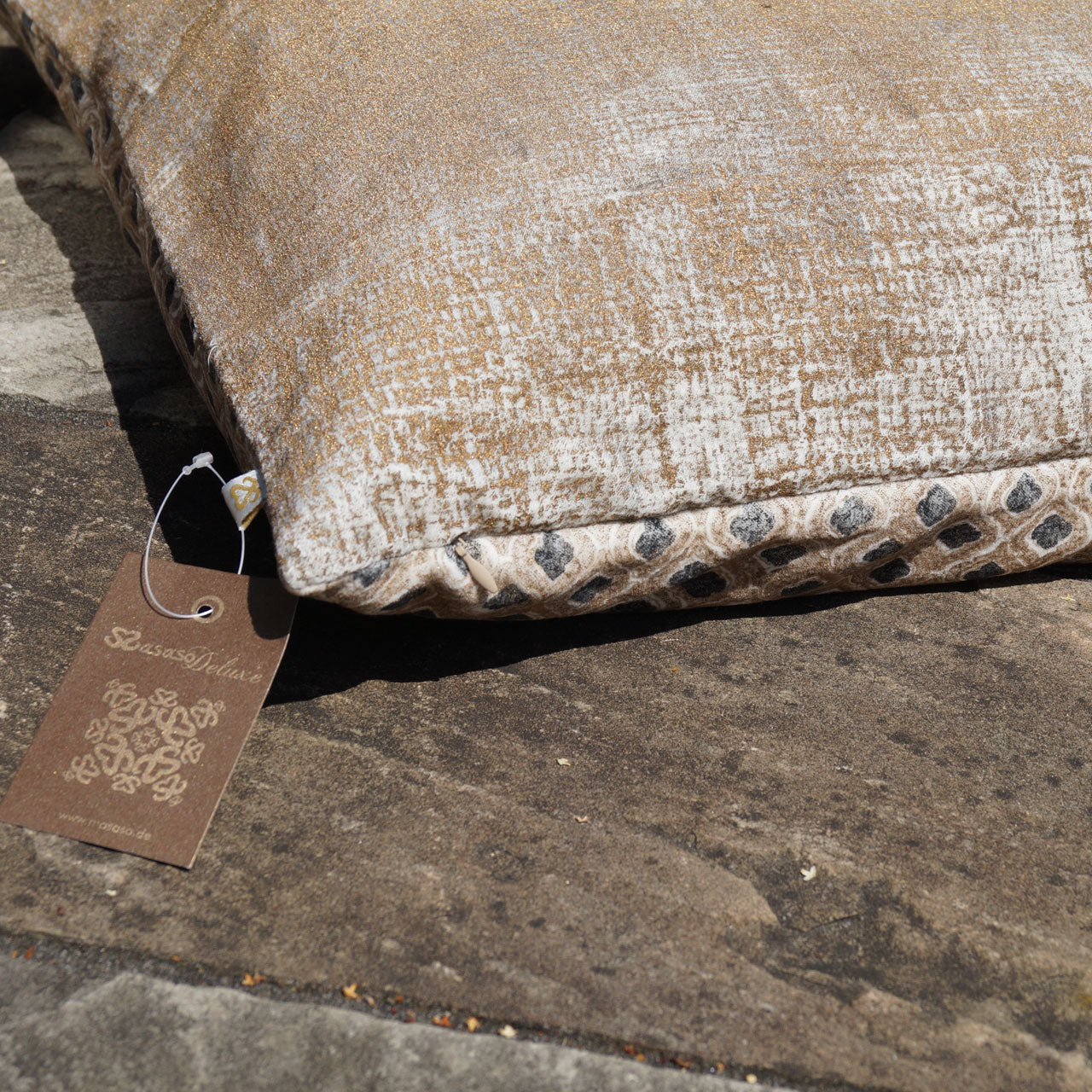 Kissenhülle Blockprint Velvet Royal 60x60