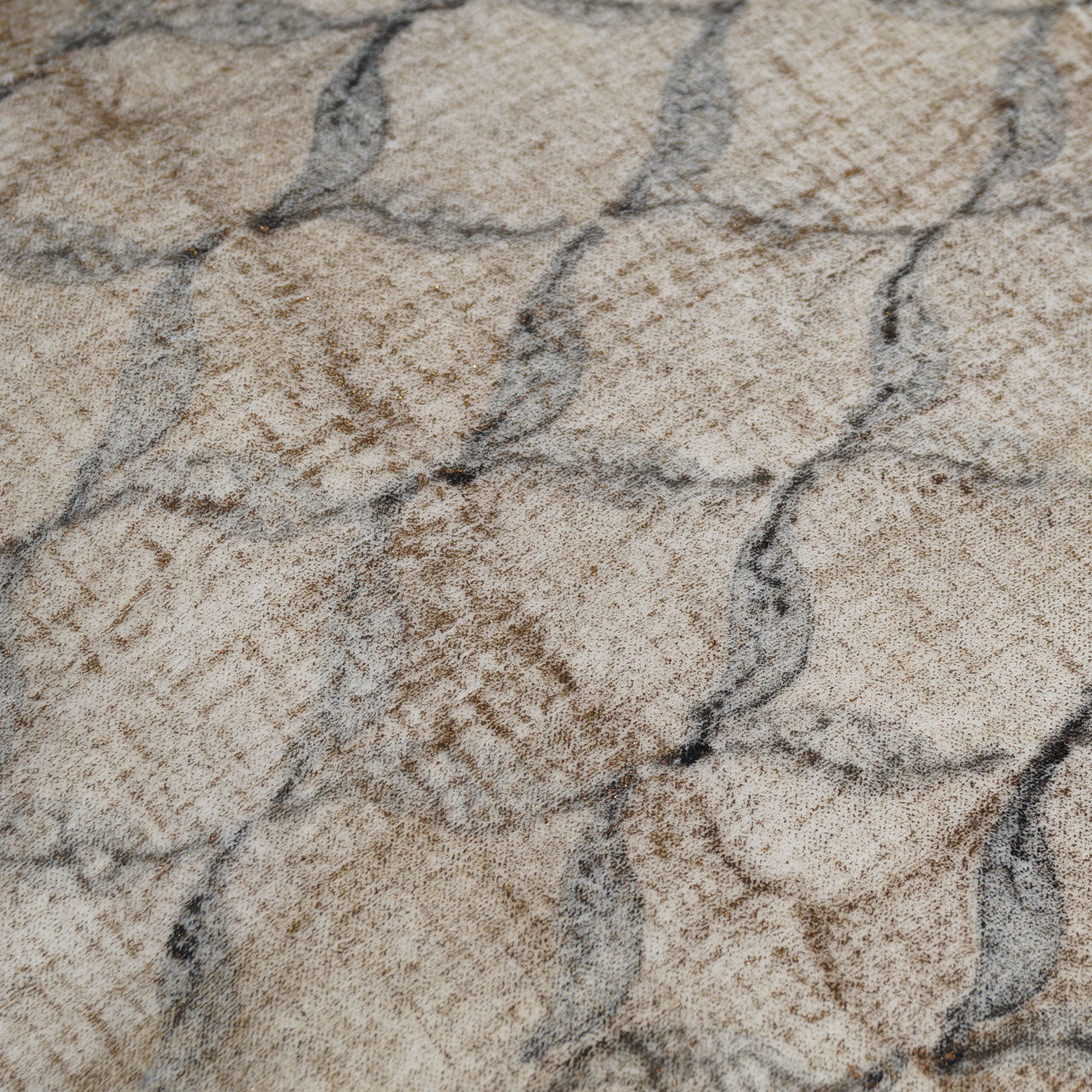 Kissenhülle Blockprint Velvet Honey Deluxe 40x40