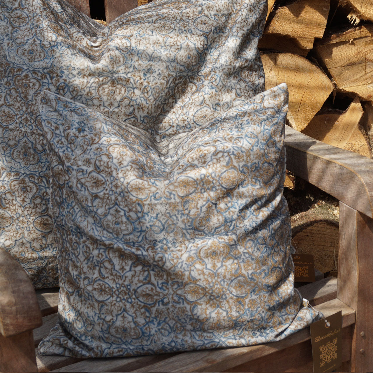 Kissenhülle Blockprint Velvet Luxor 40x40