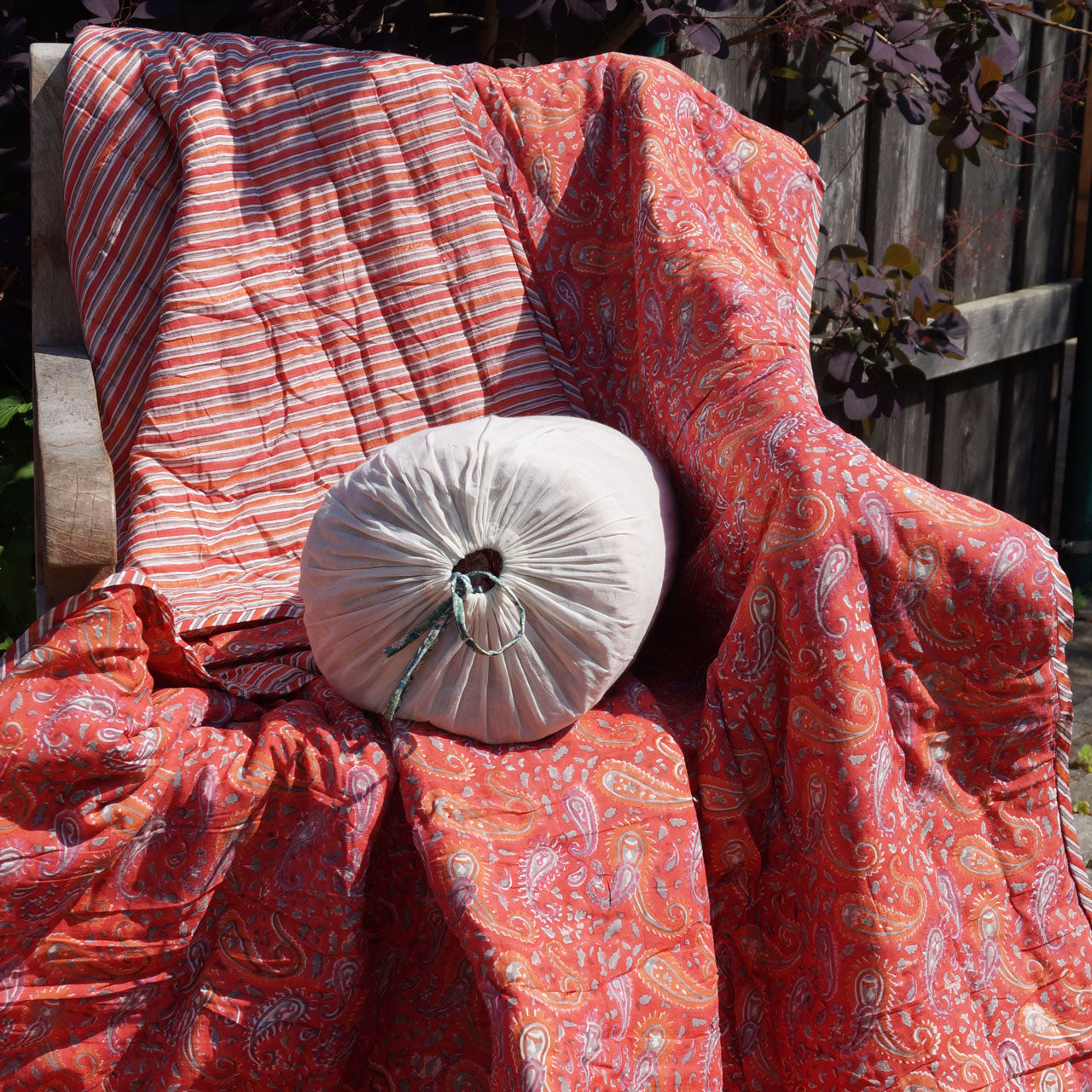 Steppdecke Blockprint Red Paisley 225x270 cm