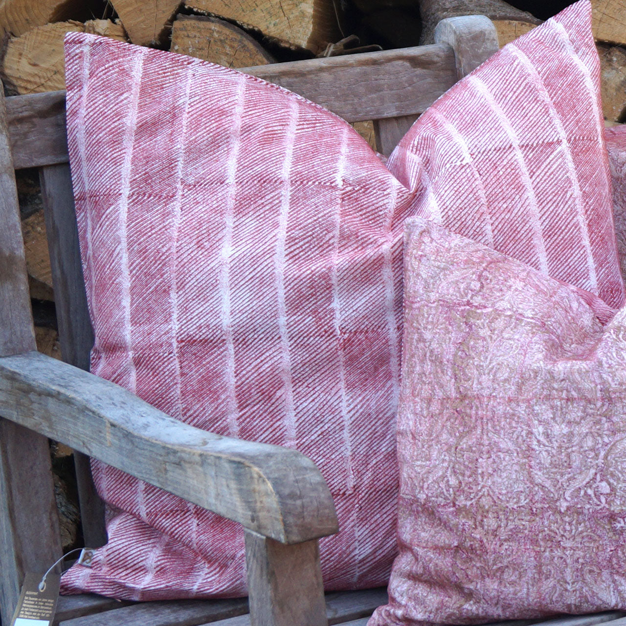 Kissenhülle Blockprint Red gold 60x60