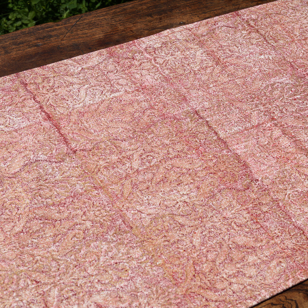 Tischläufer Blockprint Red Gold 45x150