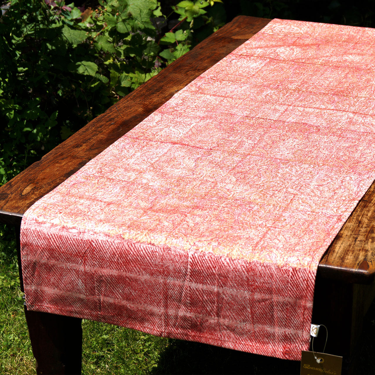 Tischläufer Blockprint Red Gold 45x150