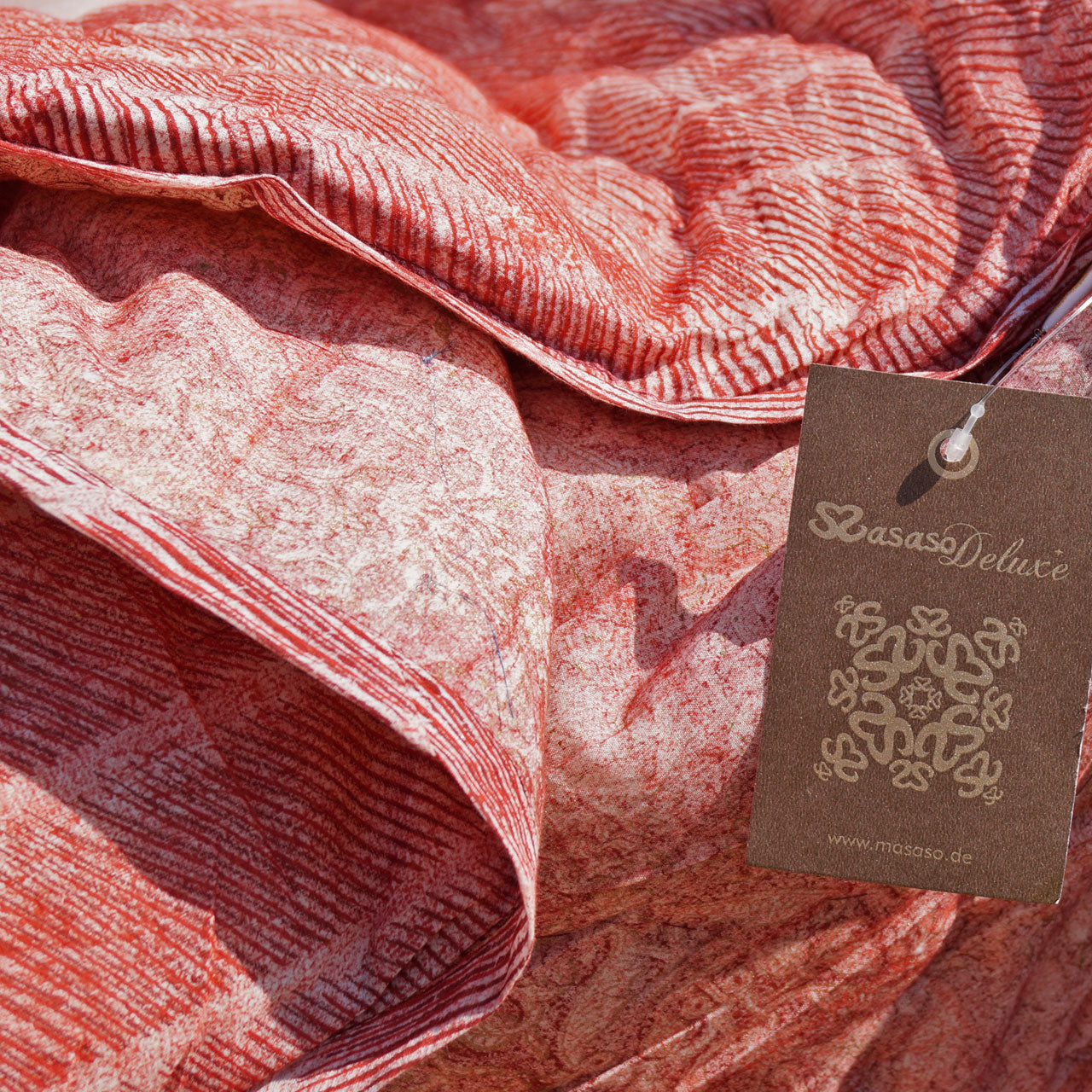Steppdecke Blockprint Red gold