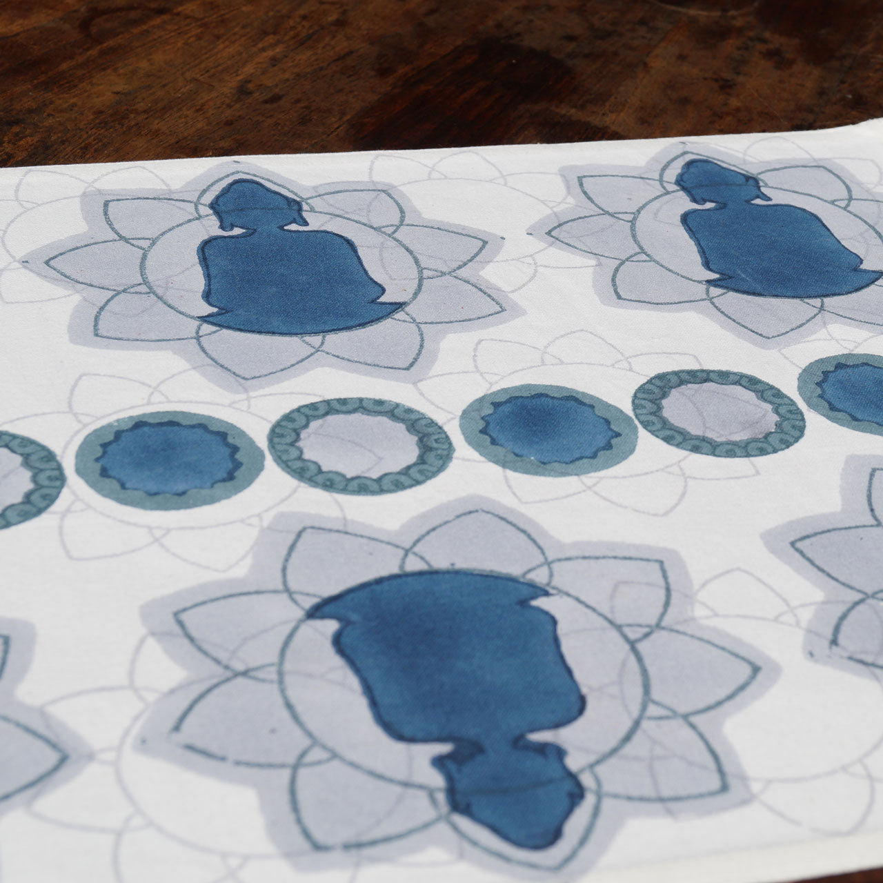 Platzsets (4 Stck.) Blockprint Buddha 35x45