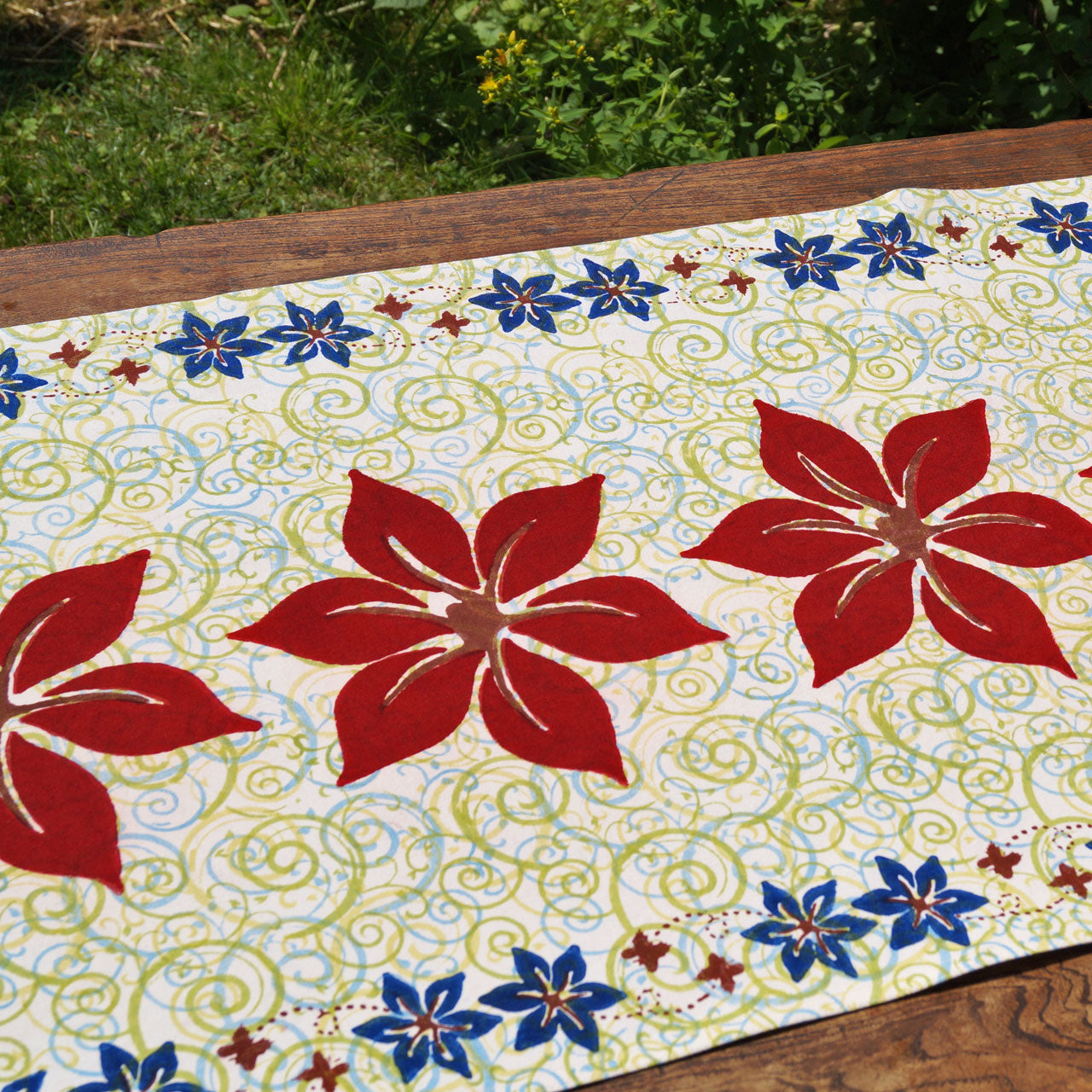 Tischläufer Blockprint Butterfly I 45x150