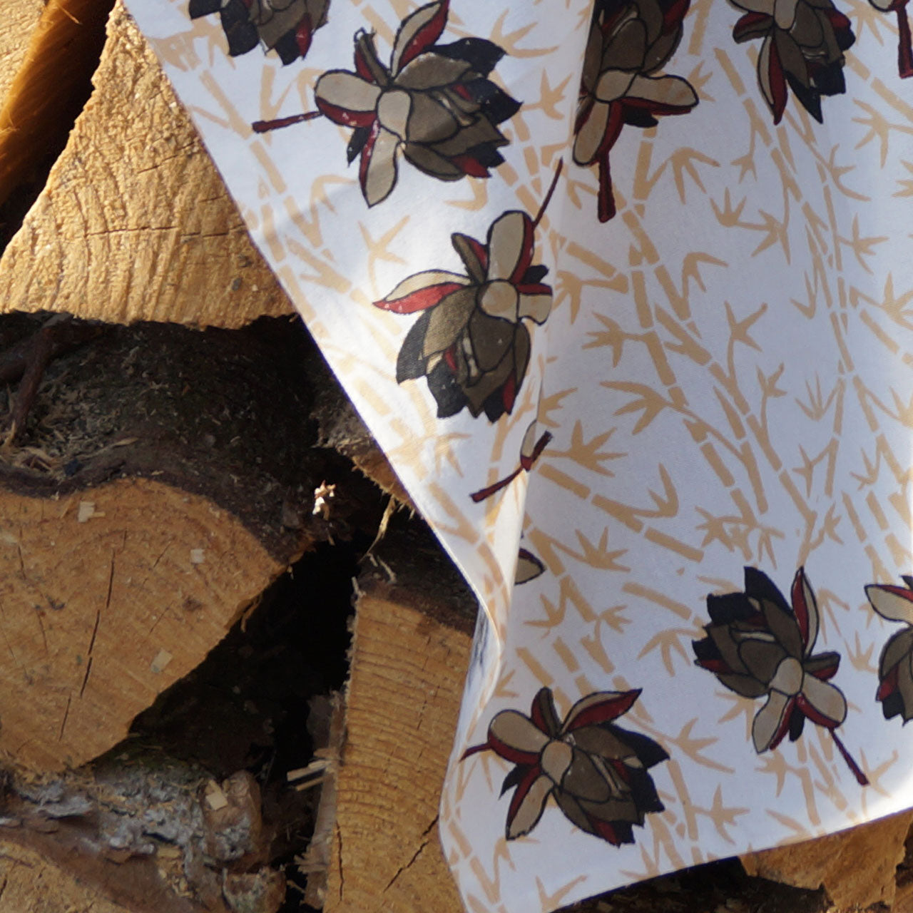 Geschirrtuch Blockprint Lotus