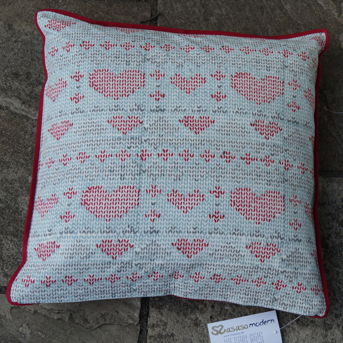 Kissenhülle Blockprint Knit 40x40