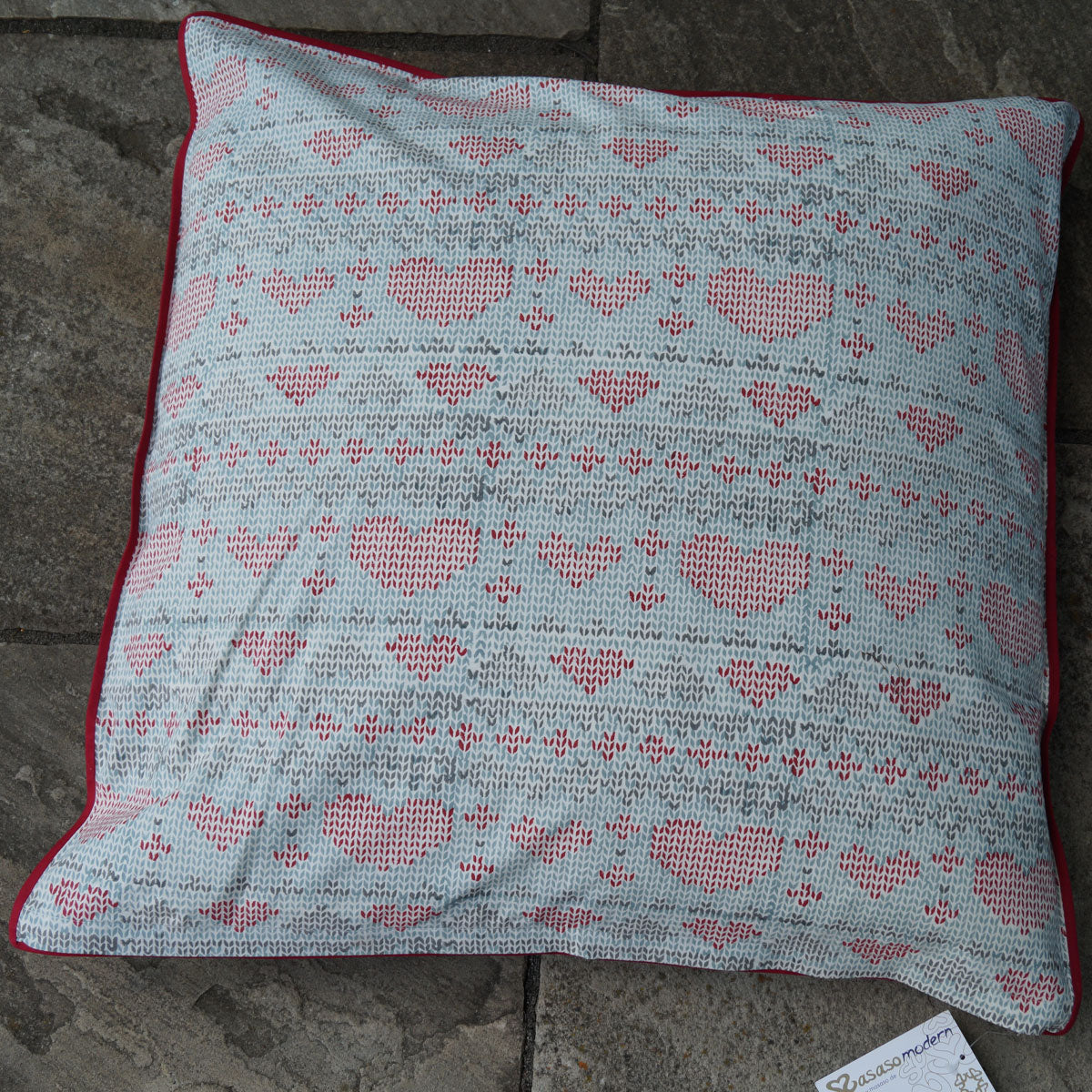 Kissenhülle Blockprint Knit 60x60